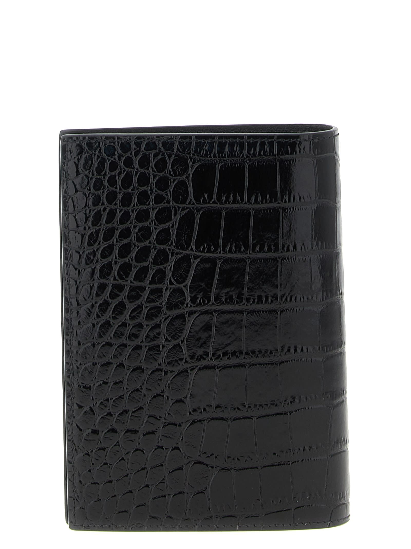 Tom Ford Exotic Line Passport Holder In Black