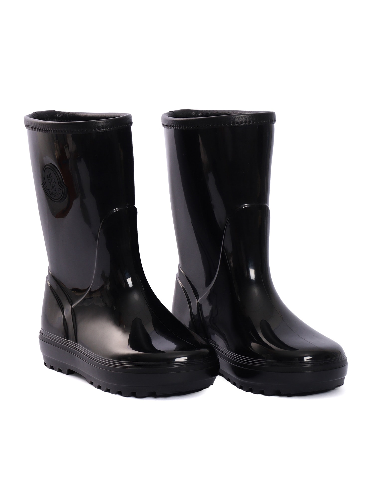 Moncler Petit Kicks Stream Rain Boots In Black
