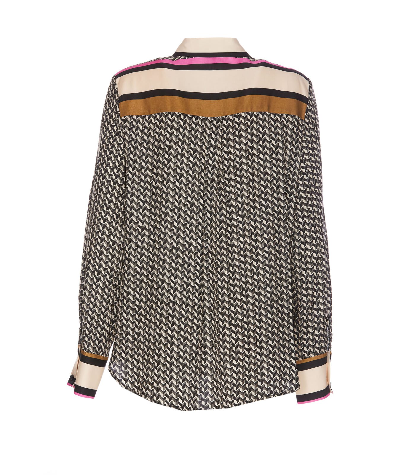 Shop Pinko New Nora Geometric Printed Twill Weave Shirt In Beige