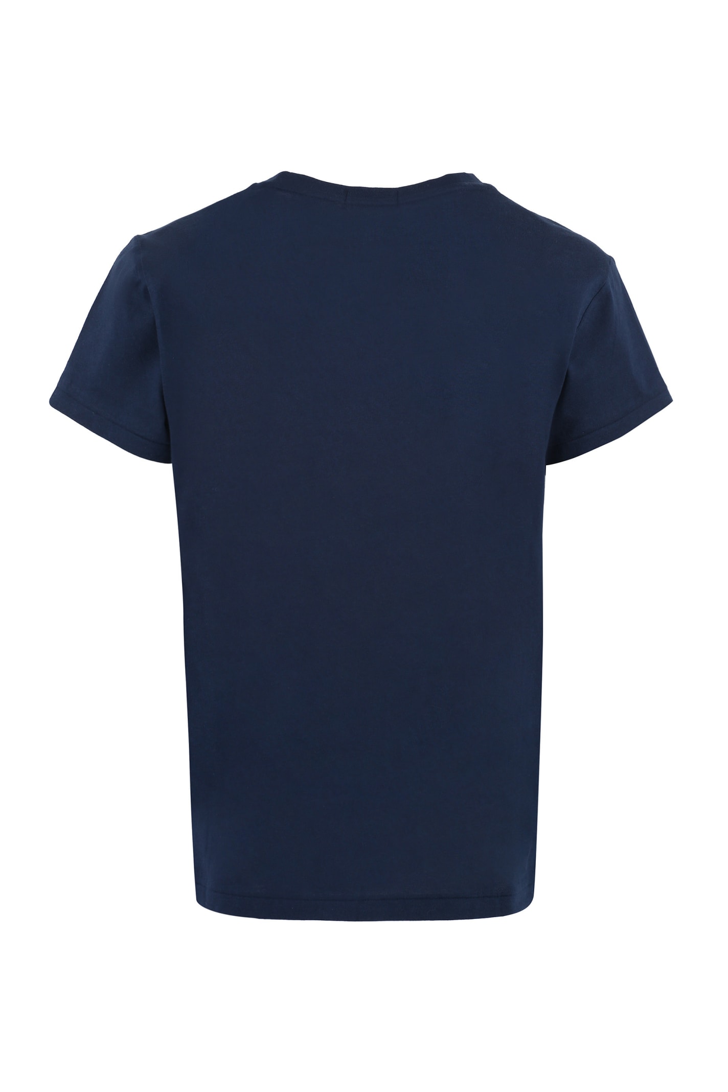 Shop Ralph Lauren Logo Cotton T-shirt In Navy