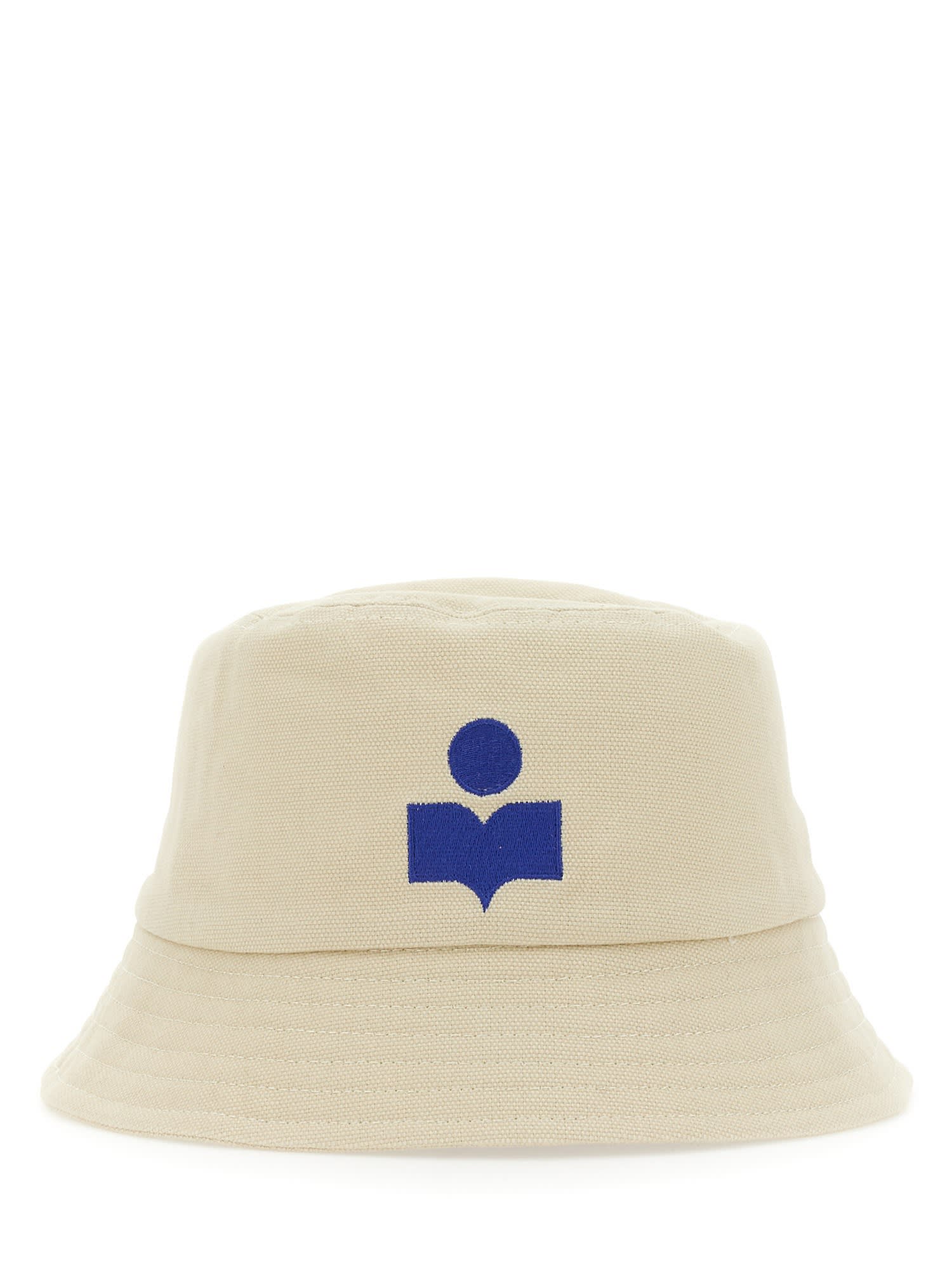 Isabel Marant White Haley Bucket Hat In Bianco