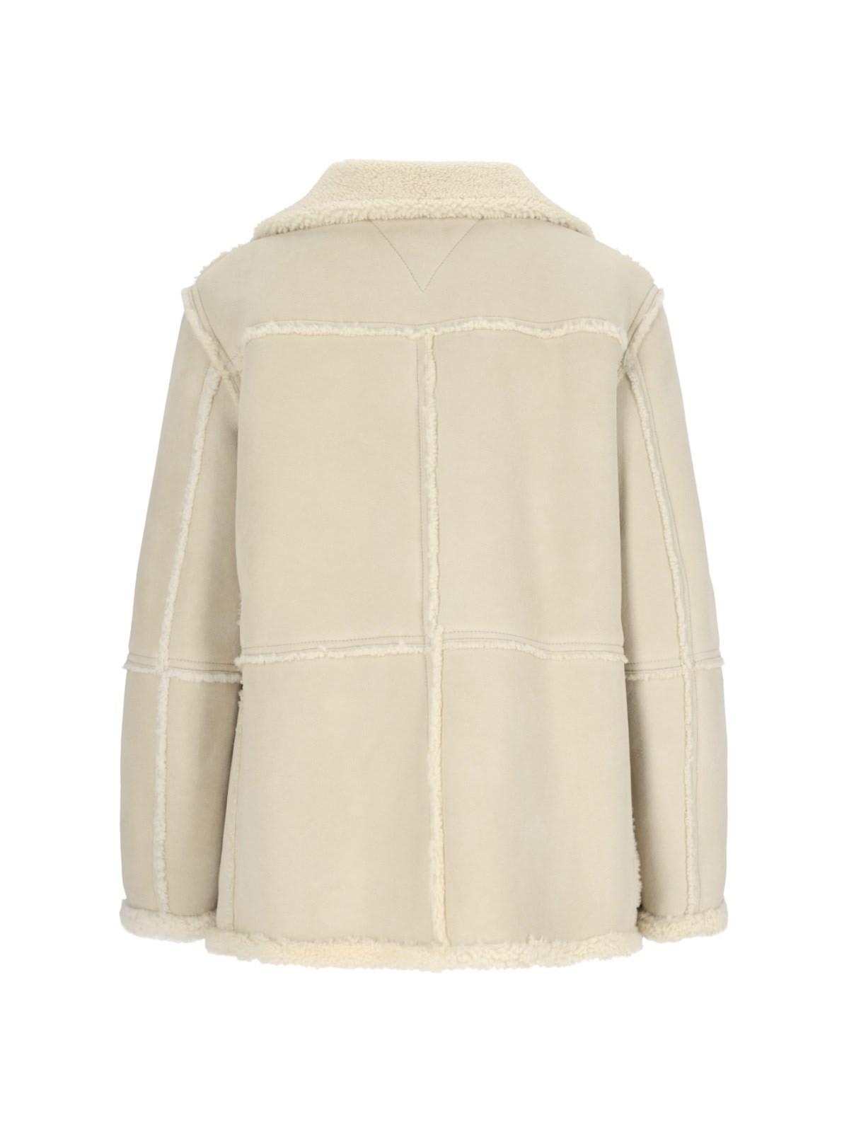 Shop Bottega Veneta Shearling Jacket In Beige