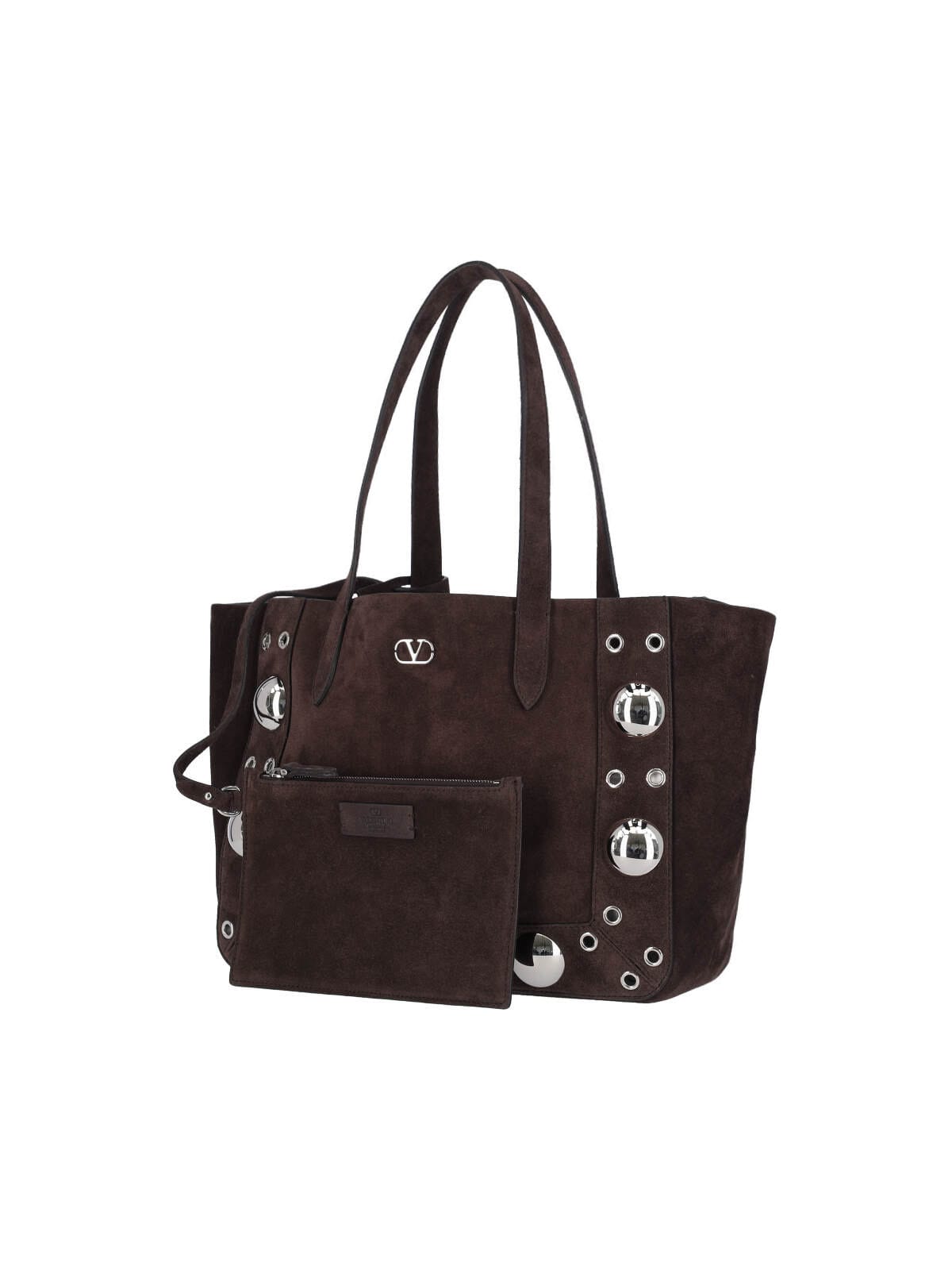 Valentino Nellcôte Small Tote Bag In Brown