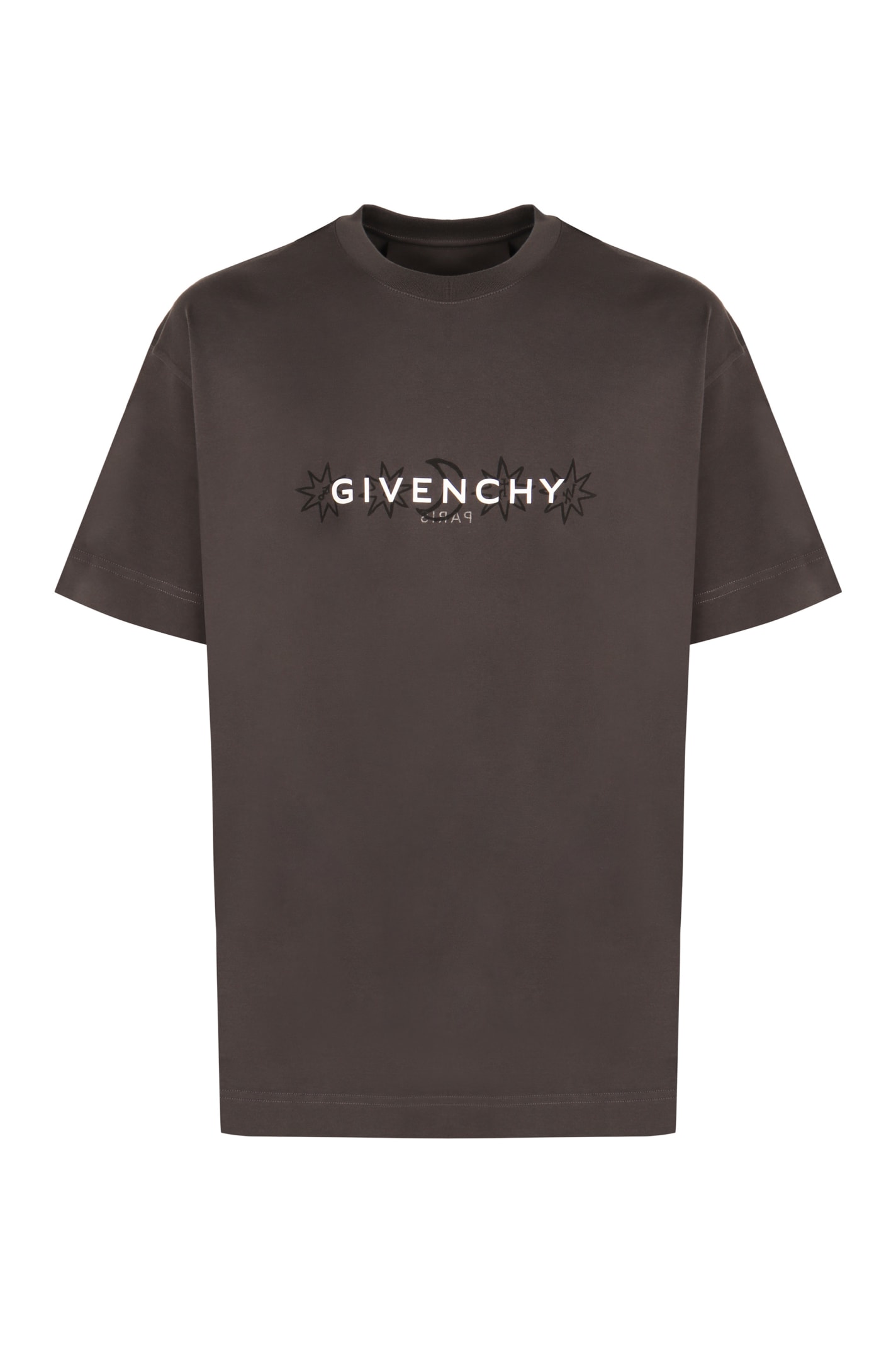 Shop Givenchy Reverse Logo Cotton T-shirt In Grey