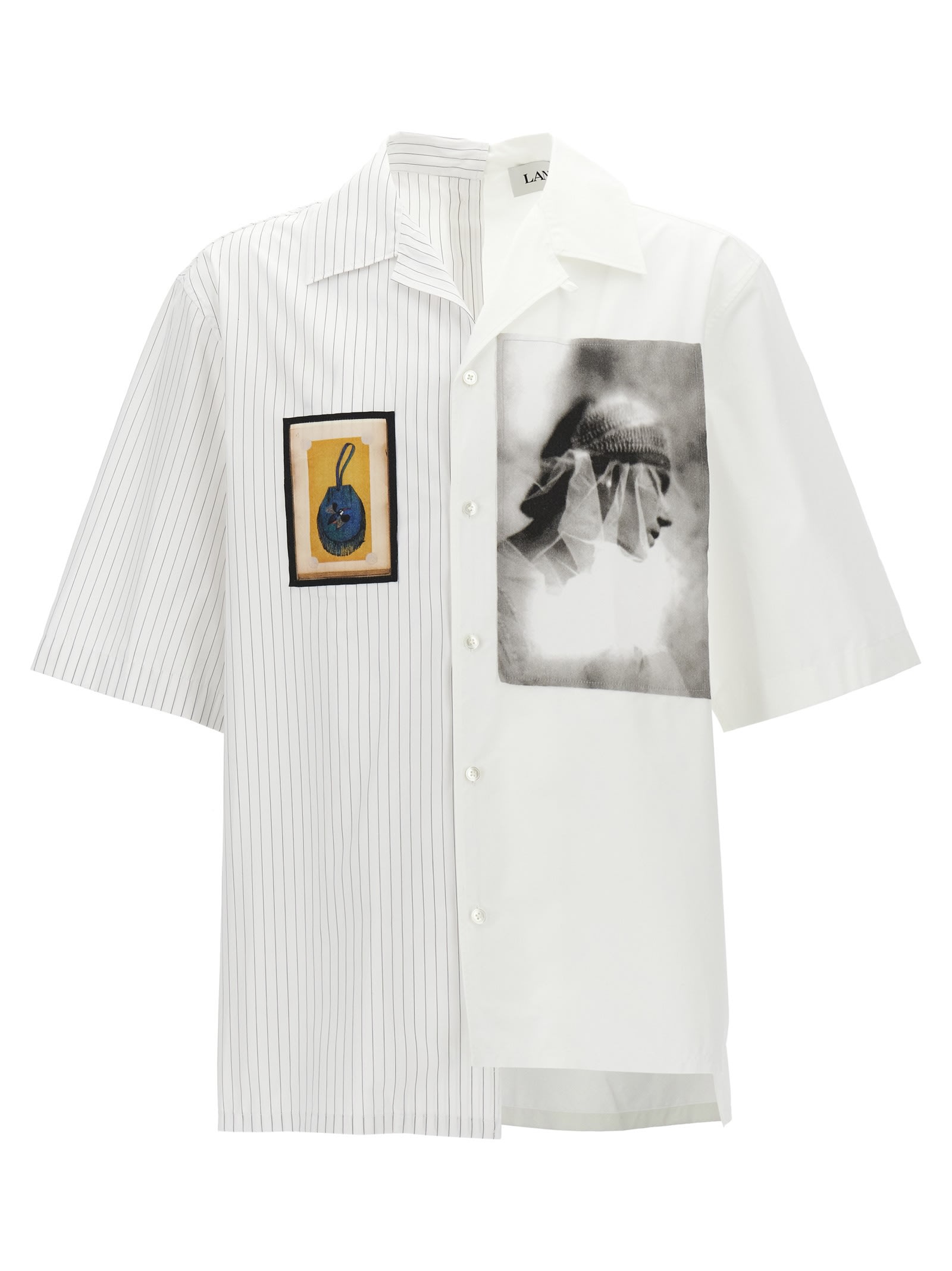 Shop Lanvin Asymétrique Imprimé Archives Shirt In Multicolor