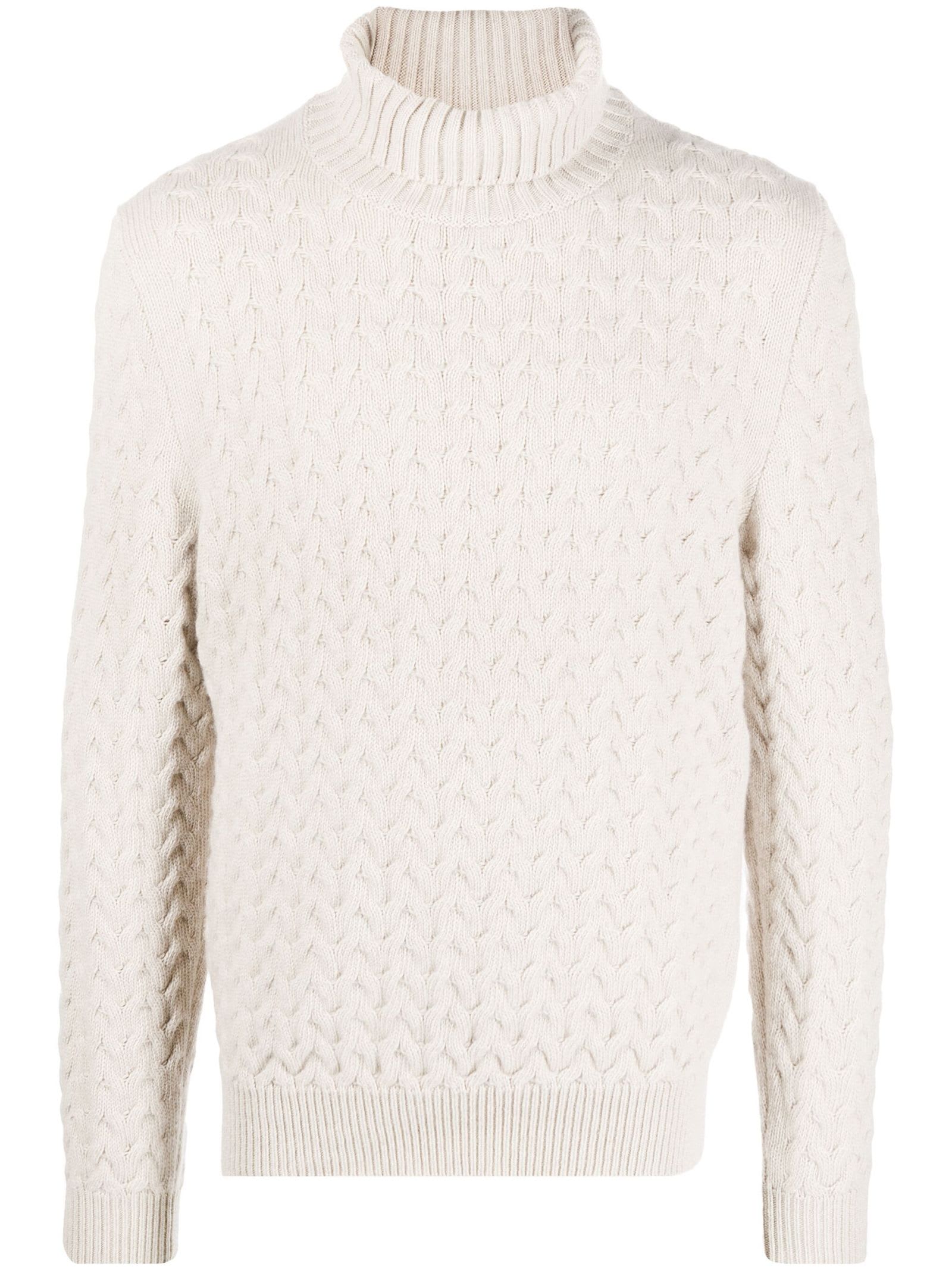 Shop Fedeli Beige Virgin Wool-cashmere Blend Jumper In Neutrals