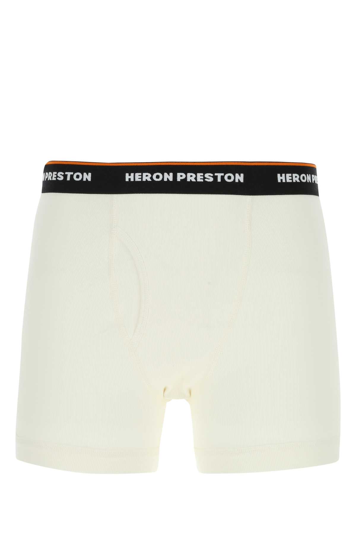 HERON PRESTON Ivory Stretch Cotton Boxer Set