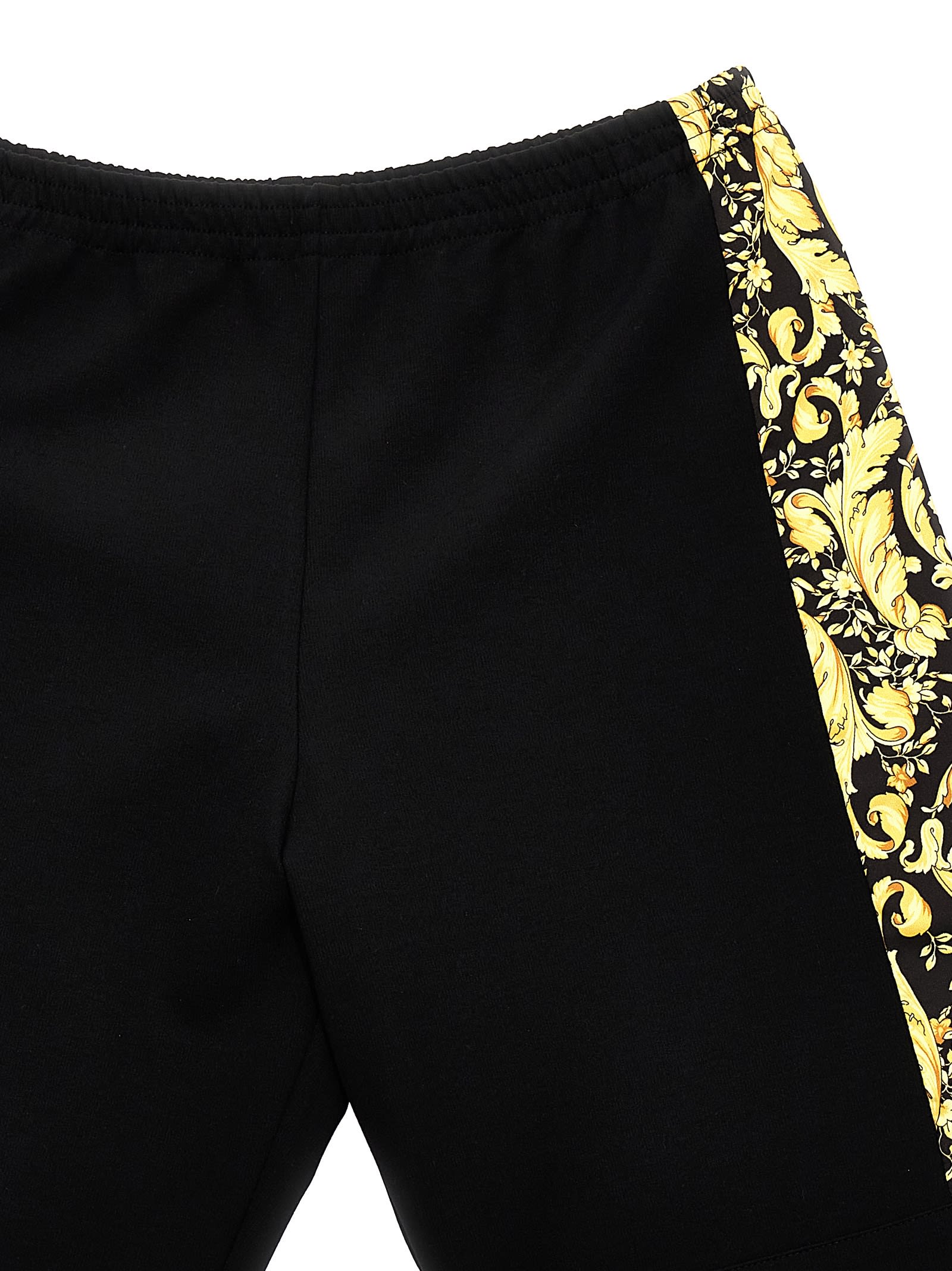 Versace Barocco Print Shorts In Black