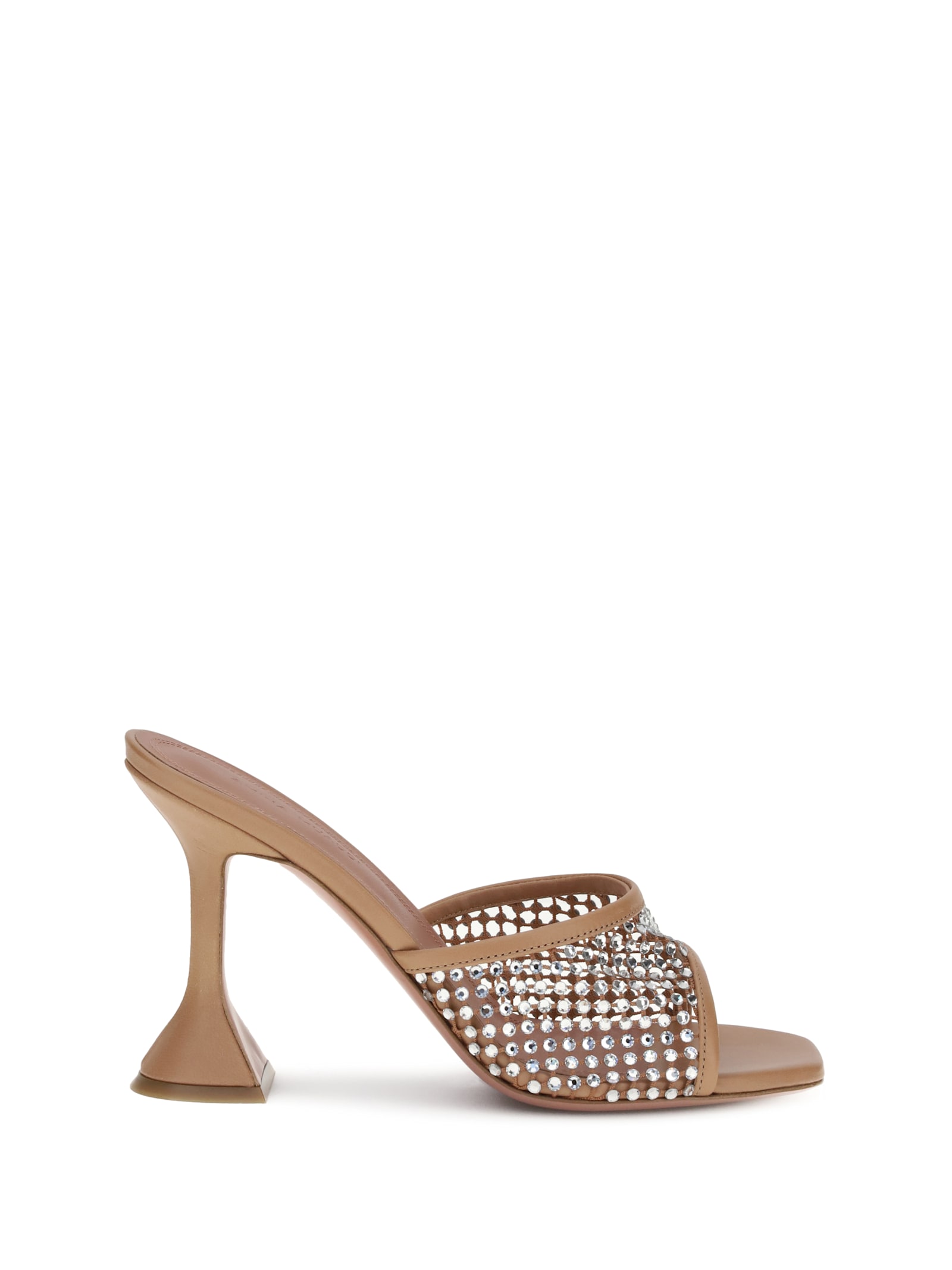 Amina Muaddi Lupita 95 Crystal-embellished Sandals In Brown