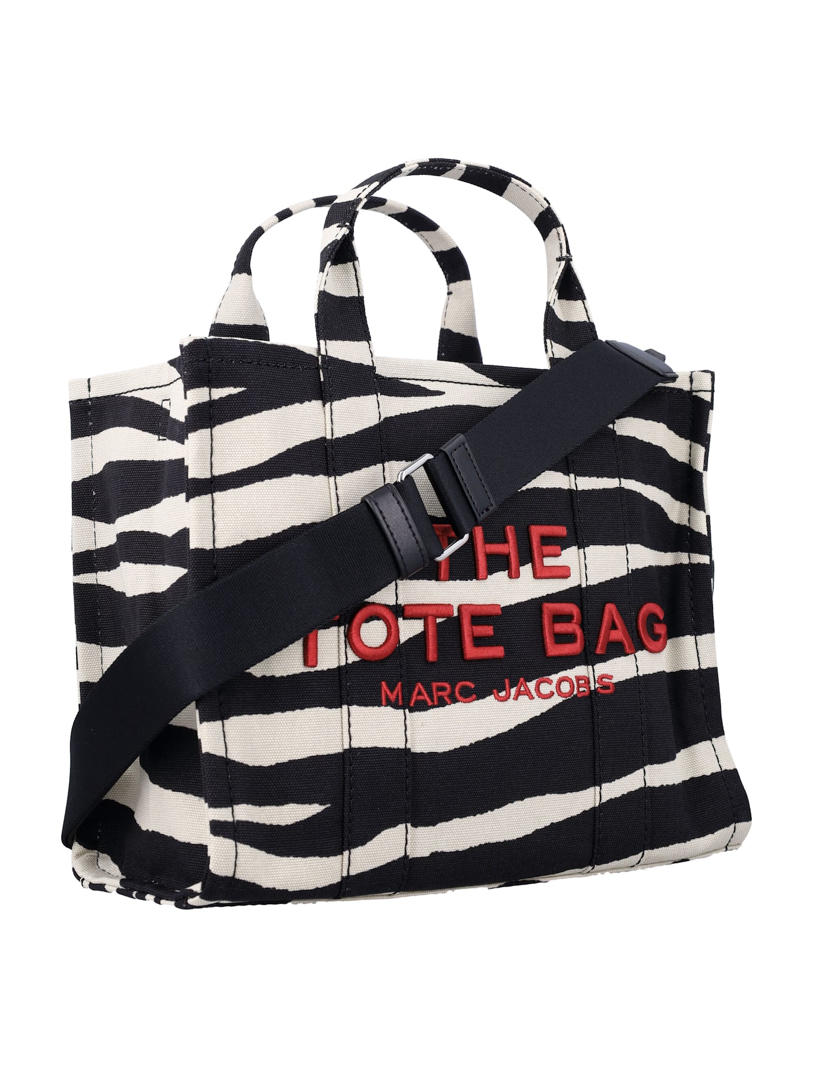 Shop Marc Jacobs The Zebra Canvas Medium Tote Bag