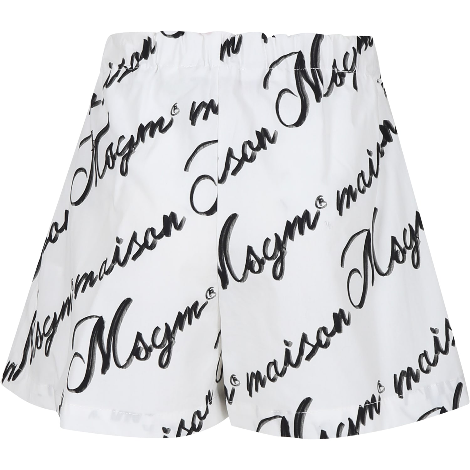 Shop Msgm White Shorts For Girl With Logo