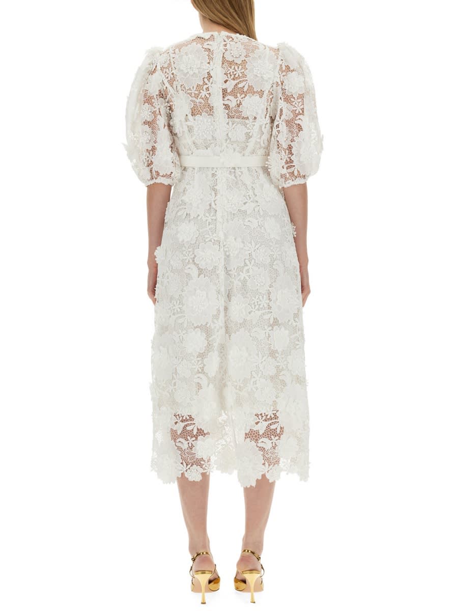 Shop Zimmermann Lace Dress In Ivory