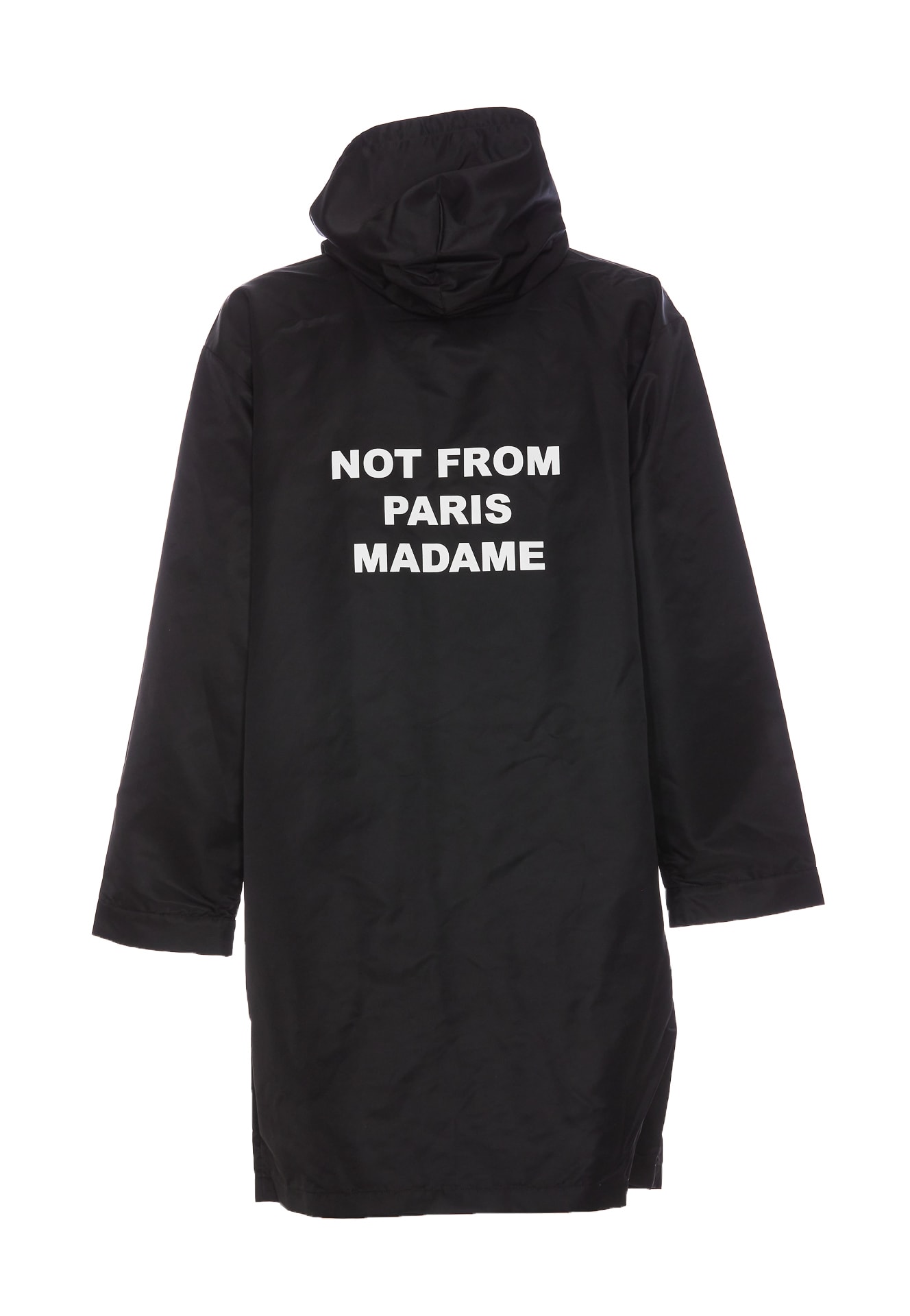 Shop Drôle De Monsieur Slogan Parka In Black