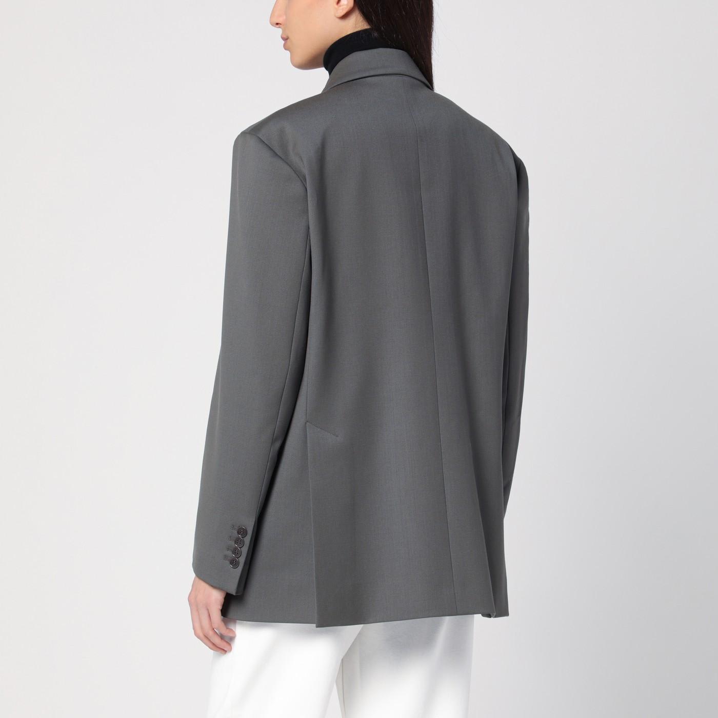 P.A.R.O.S.H GREY WOOL DOUBLE-BREASTED JACKET