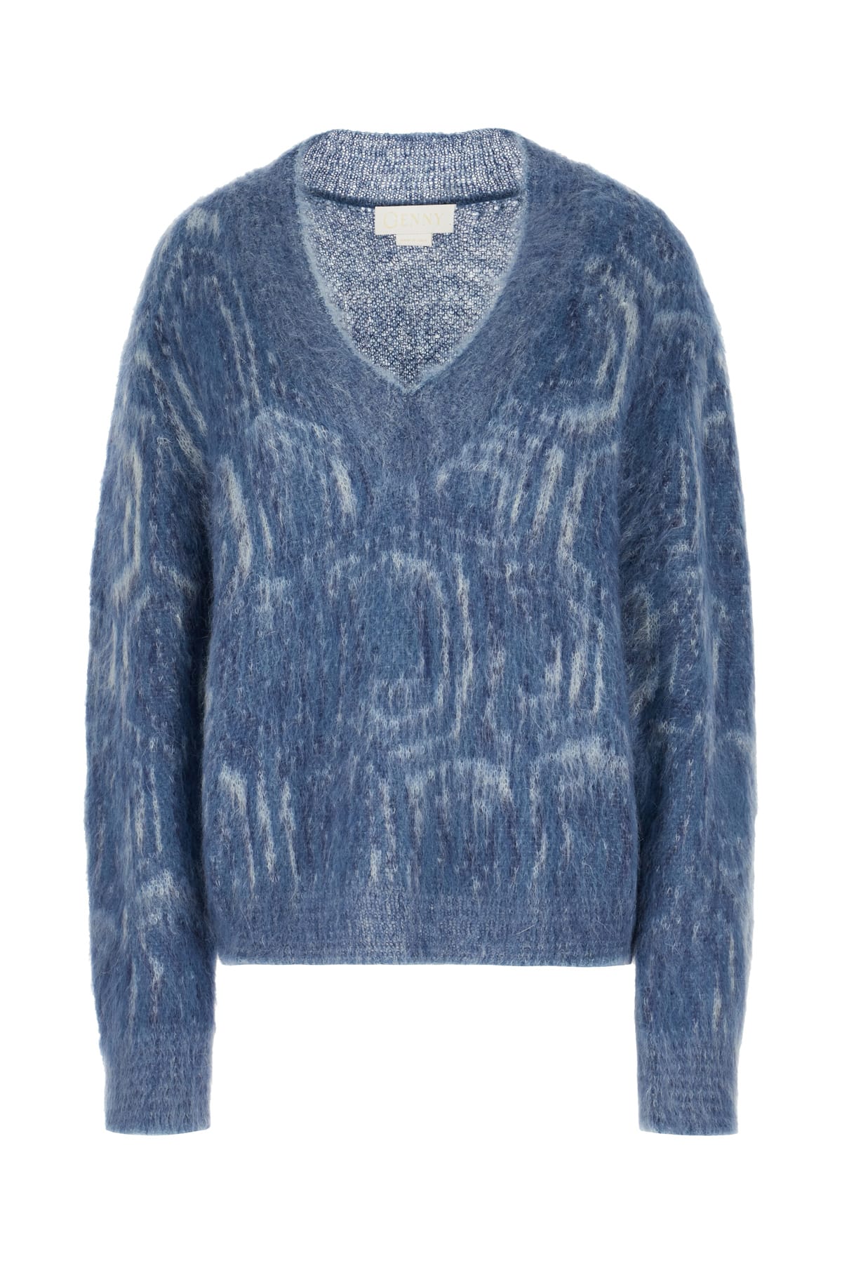 Genny Multicolor Mohair Blend Oversize Sweater In Indigo