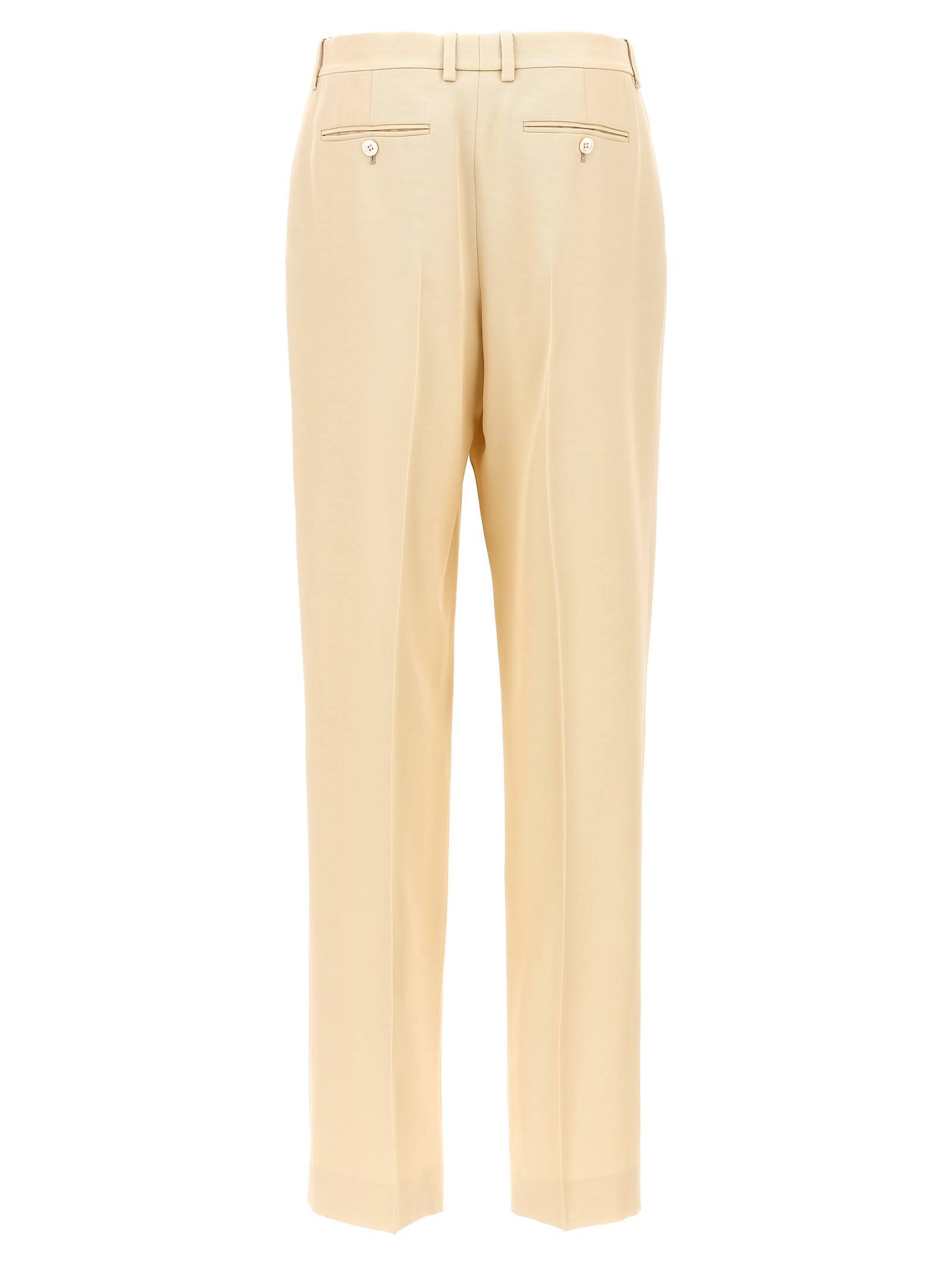 Shop Tom Ford Pants With Front Pleats In Beige