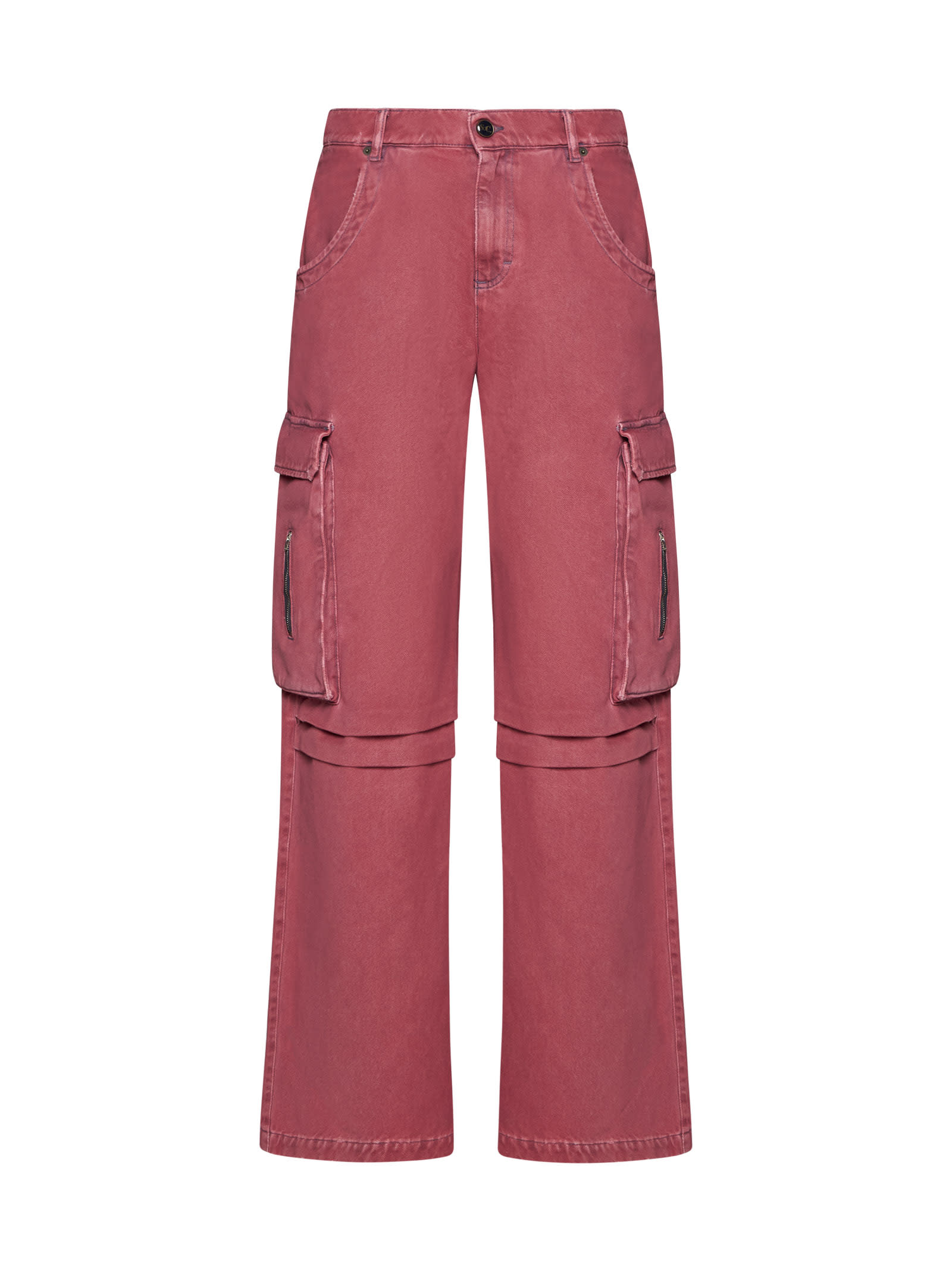Shop Semicouture Pants In Living Corallo