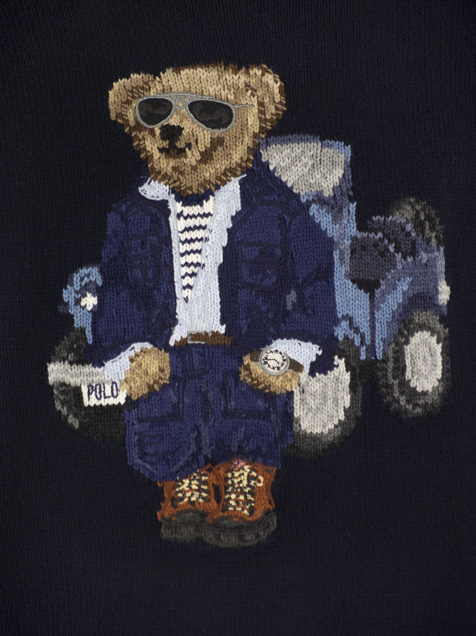 Shop Polo Ralph Lauren Polo Bear Sweater In Navy Blue