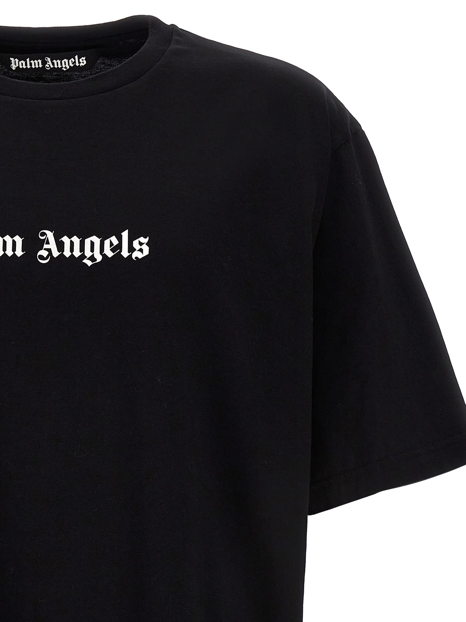Shop Palm Angels Logo T-shirt In Black/white