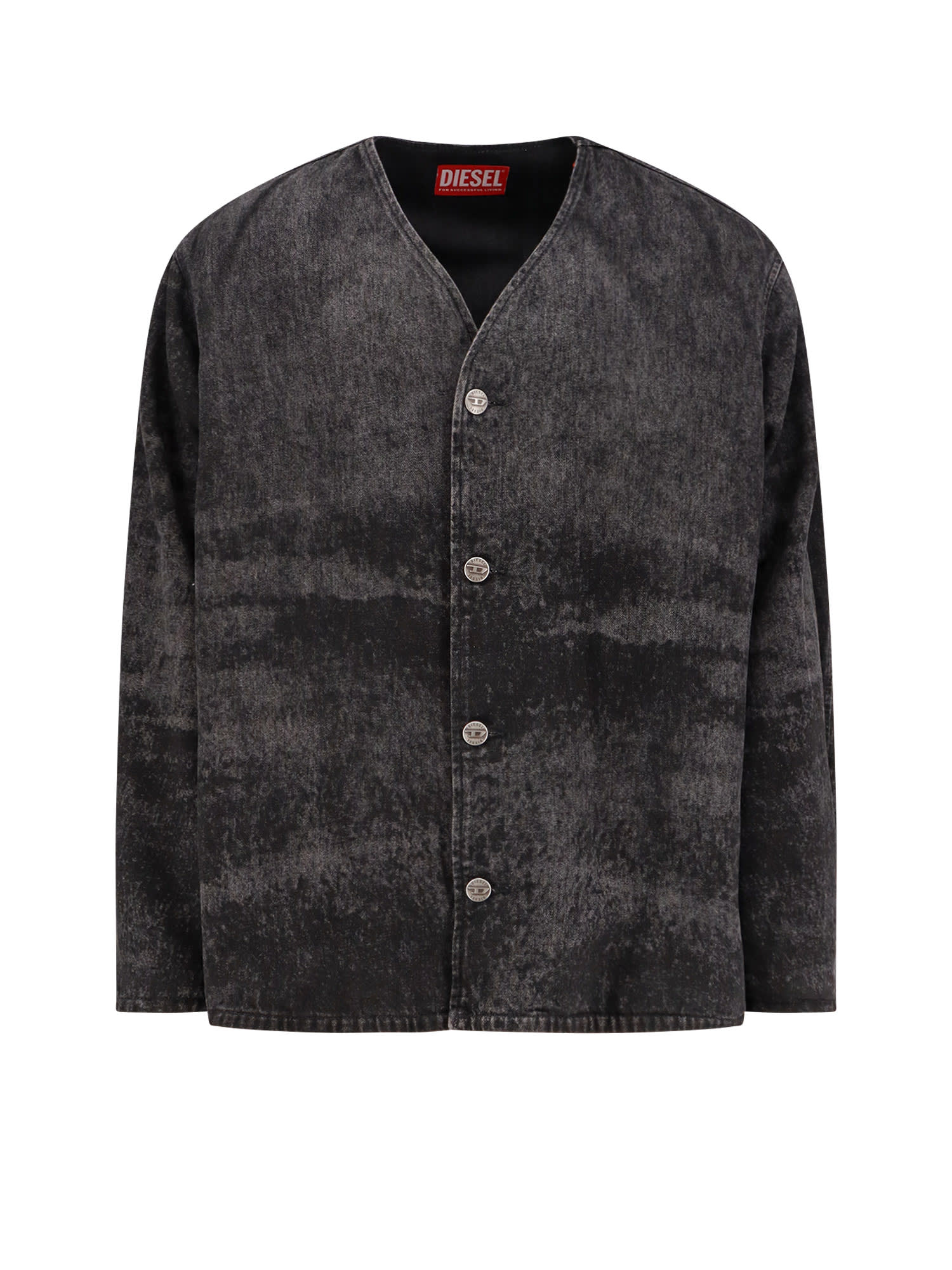 Diesel D-boy-fsh1 Denim Jacket In Gray
