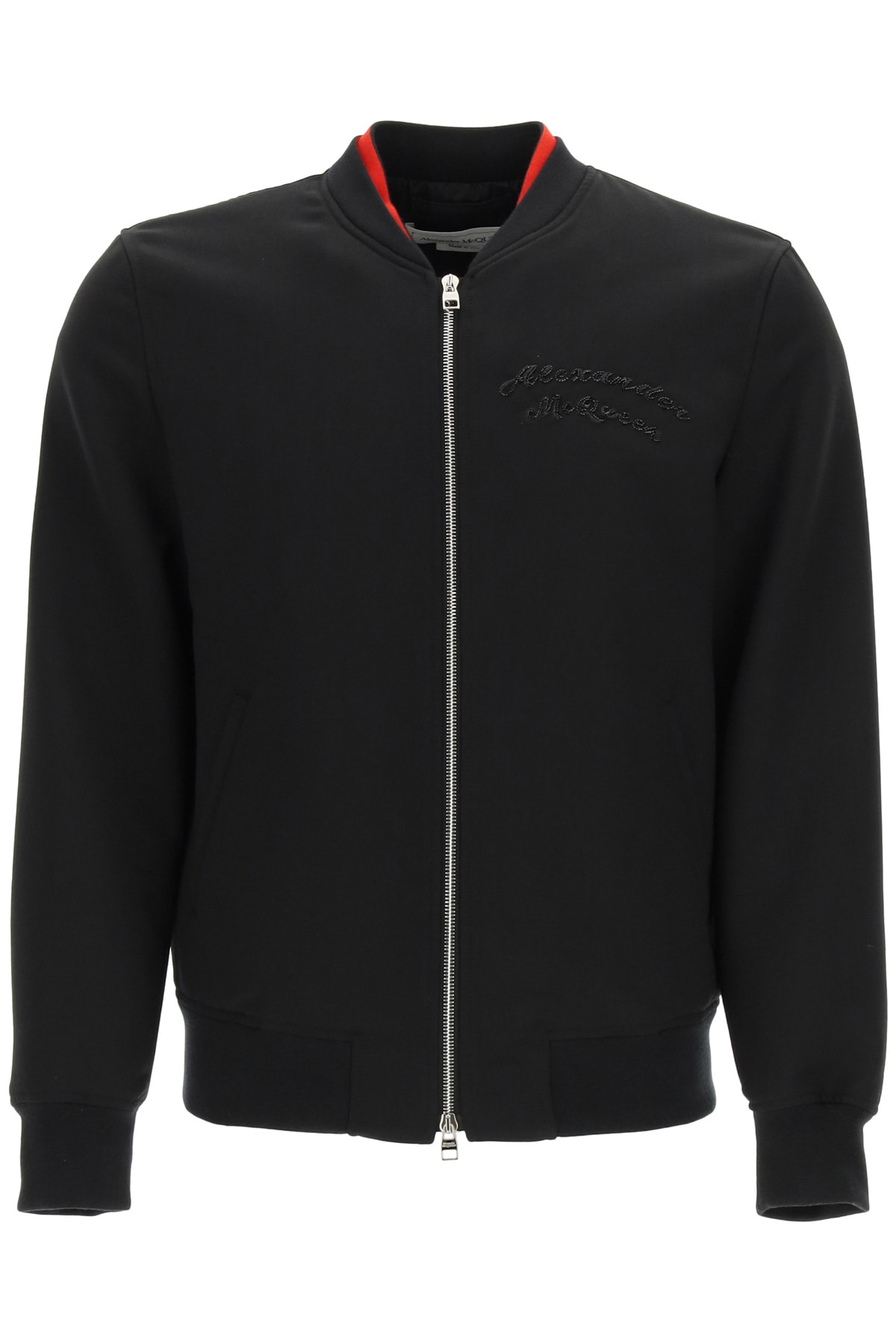Alexander McQueen Bomber Jacket With Logo Embroidery