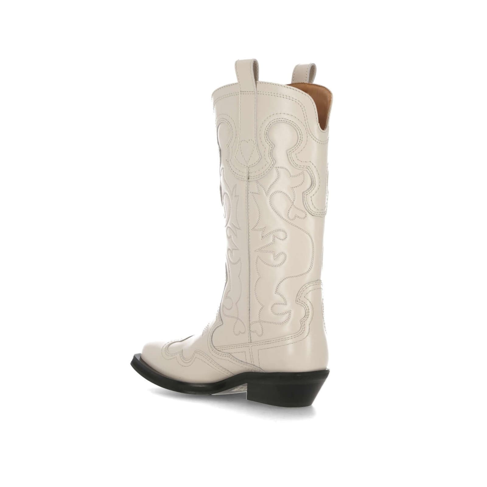 Shop Ganni Western Boots In White
