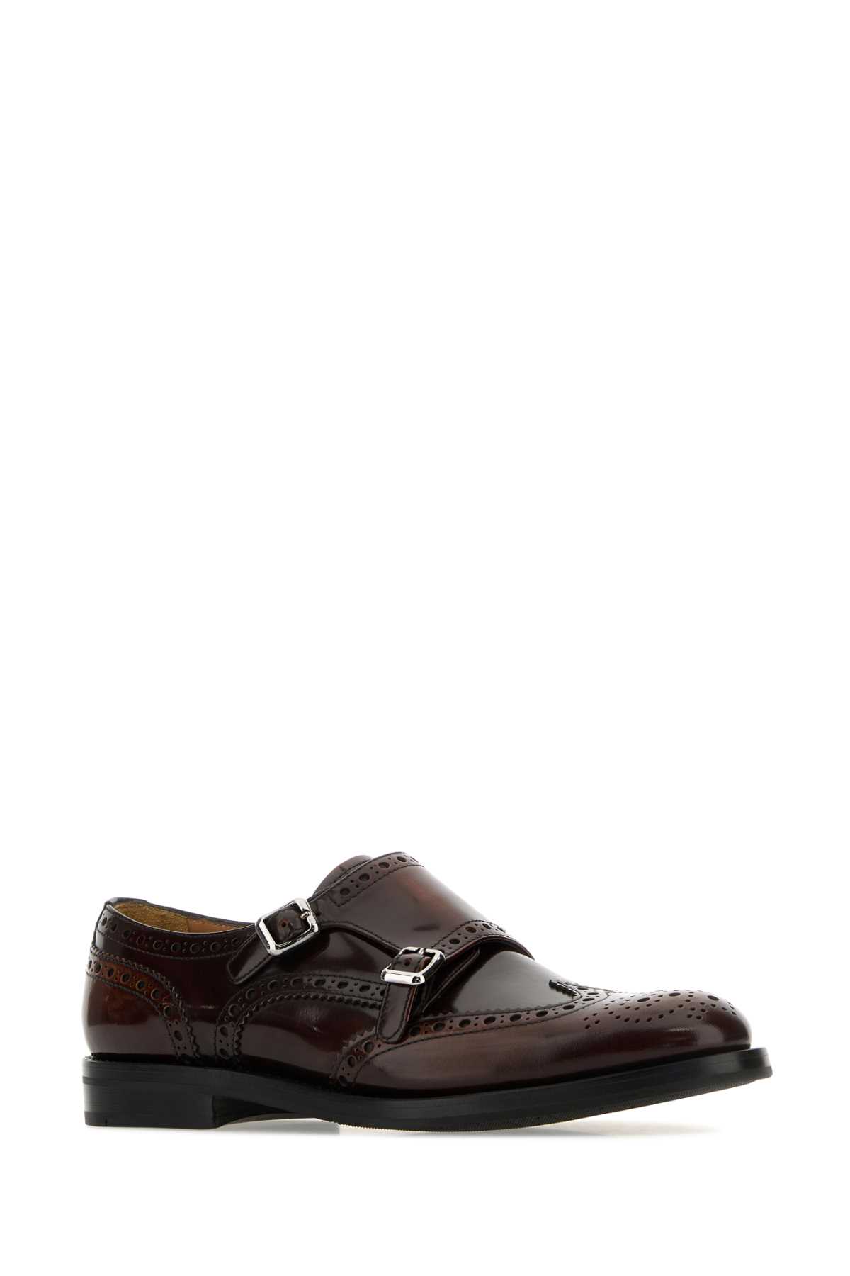 Shop Church's Brown Leather Mock Strap Shoes In Tabac