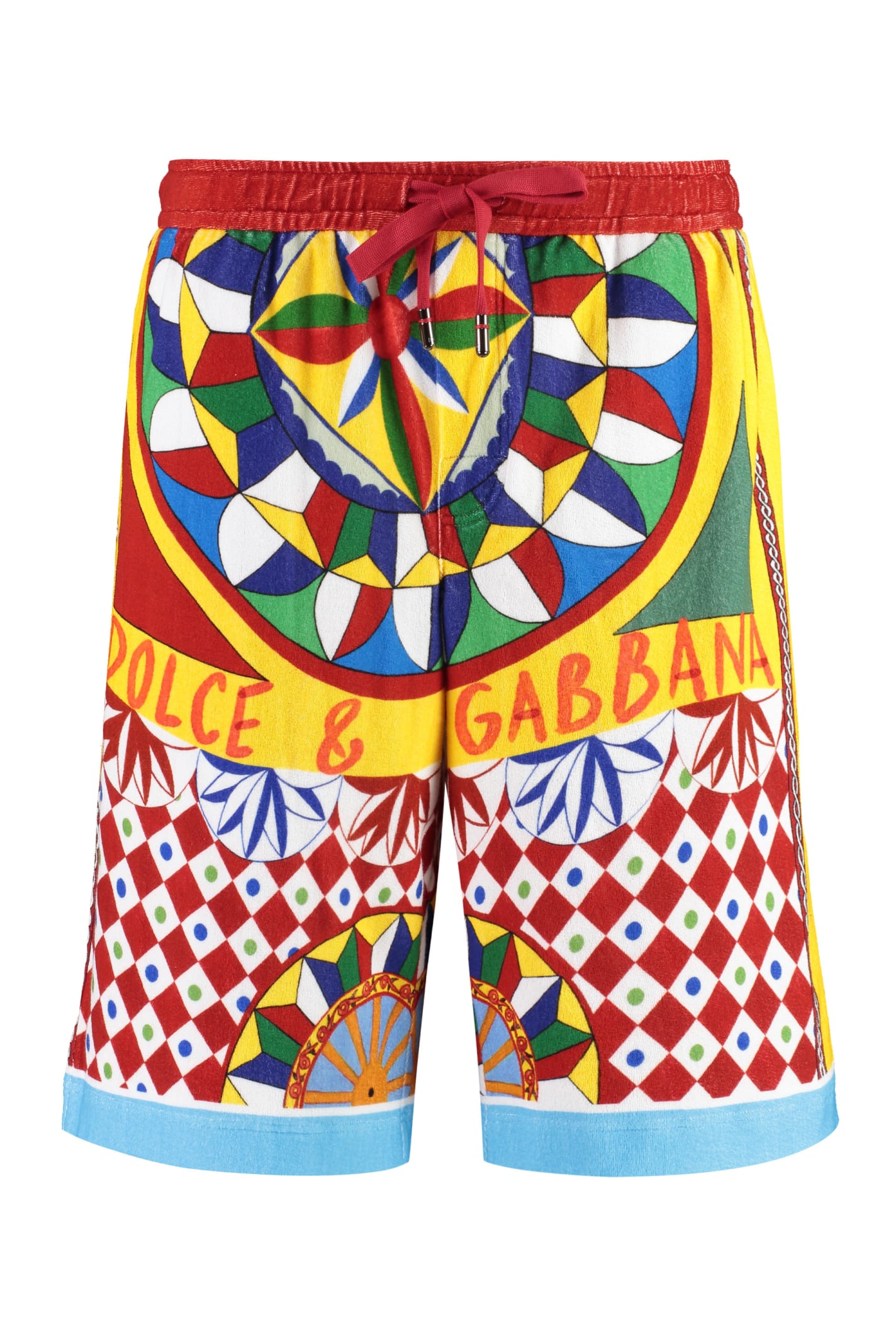 Dolce & Gabbana Carreto-print Bermuda Shorts In Multicolor