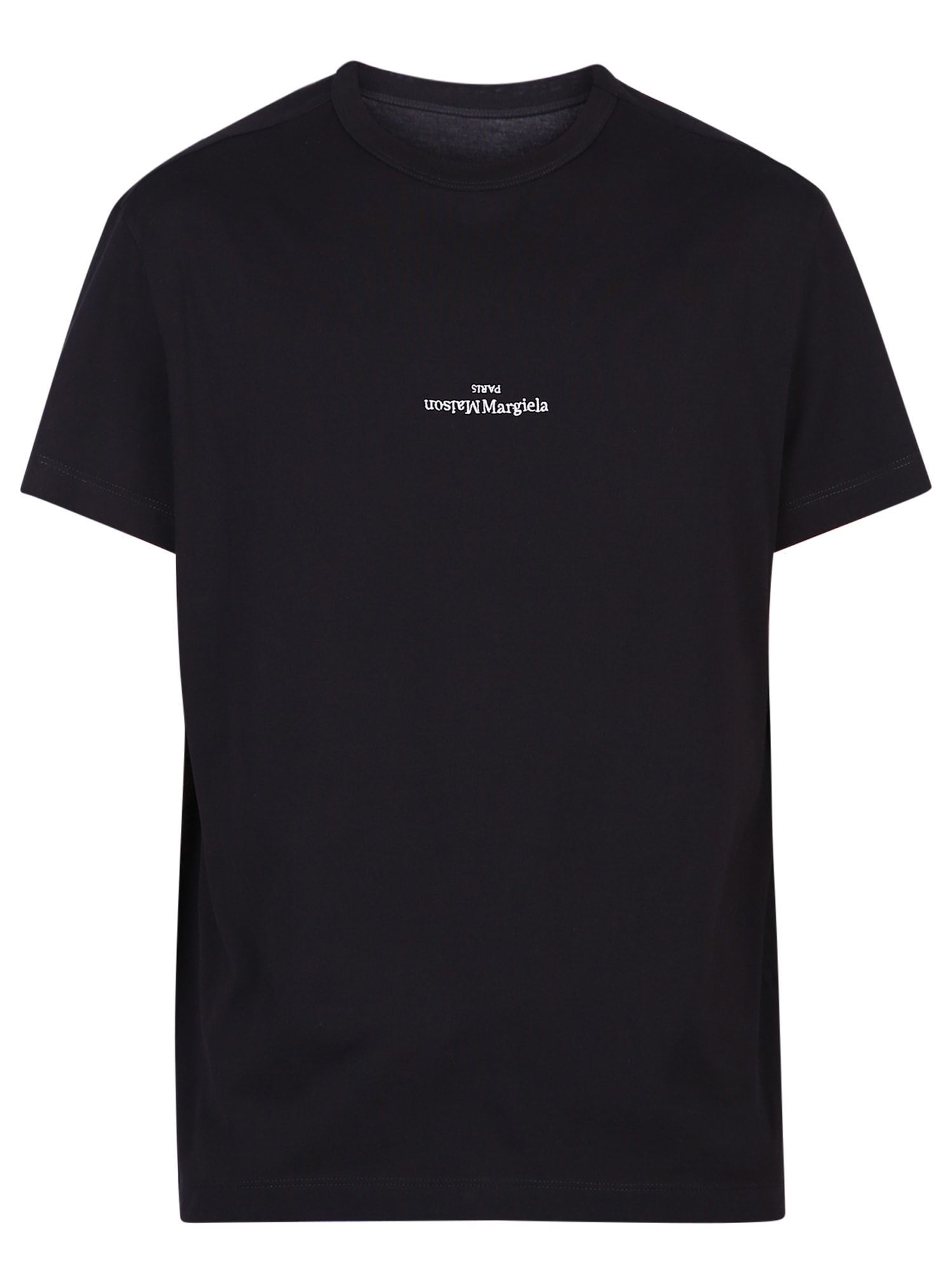 Shop Maison Margiela Branded T-shirt In Black