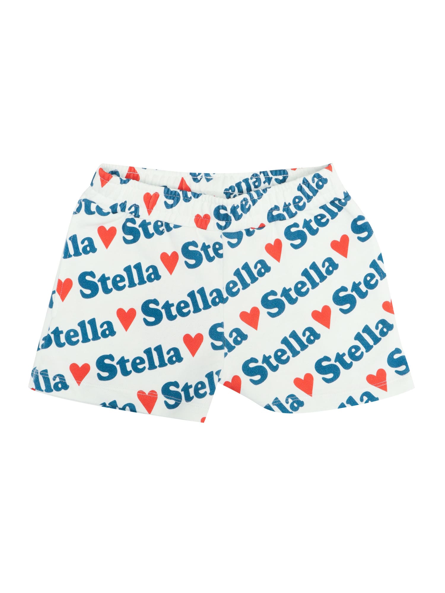 Stella Mccartney Printed Cotton Sweat Shorts In White
