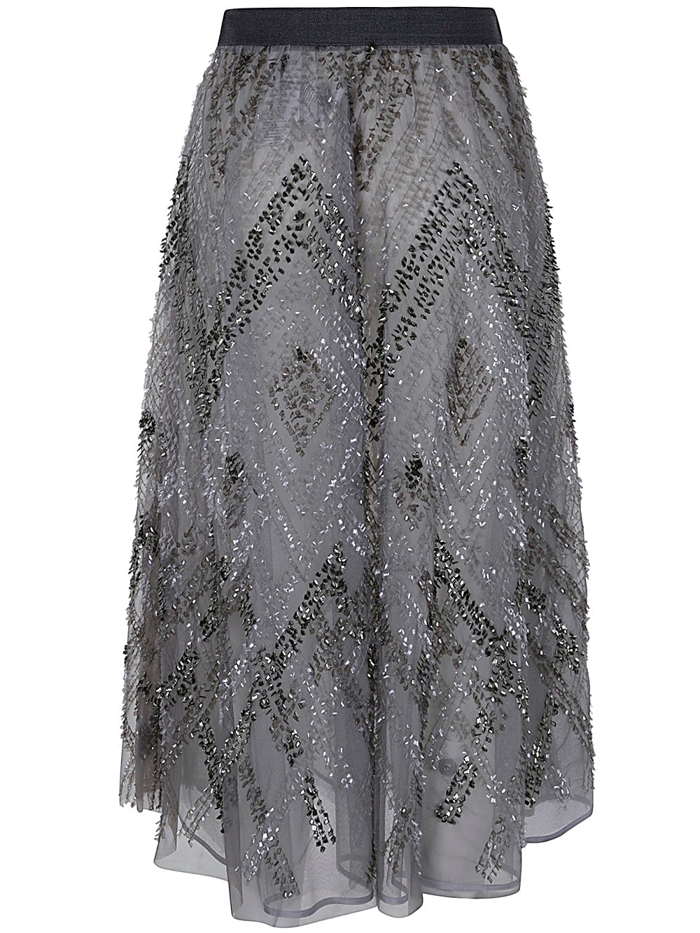 Shop Elisabetta Franchi Classic Skirt In Steel