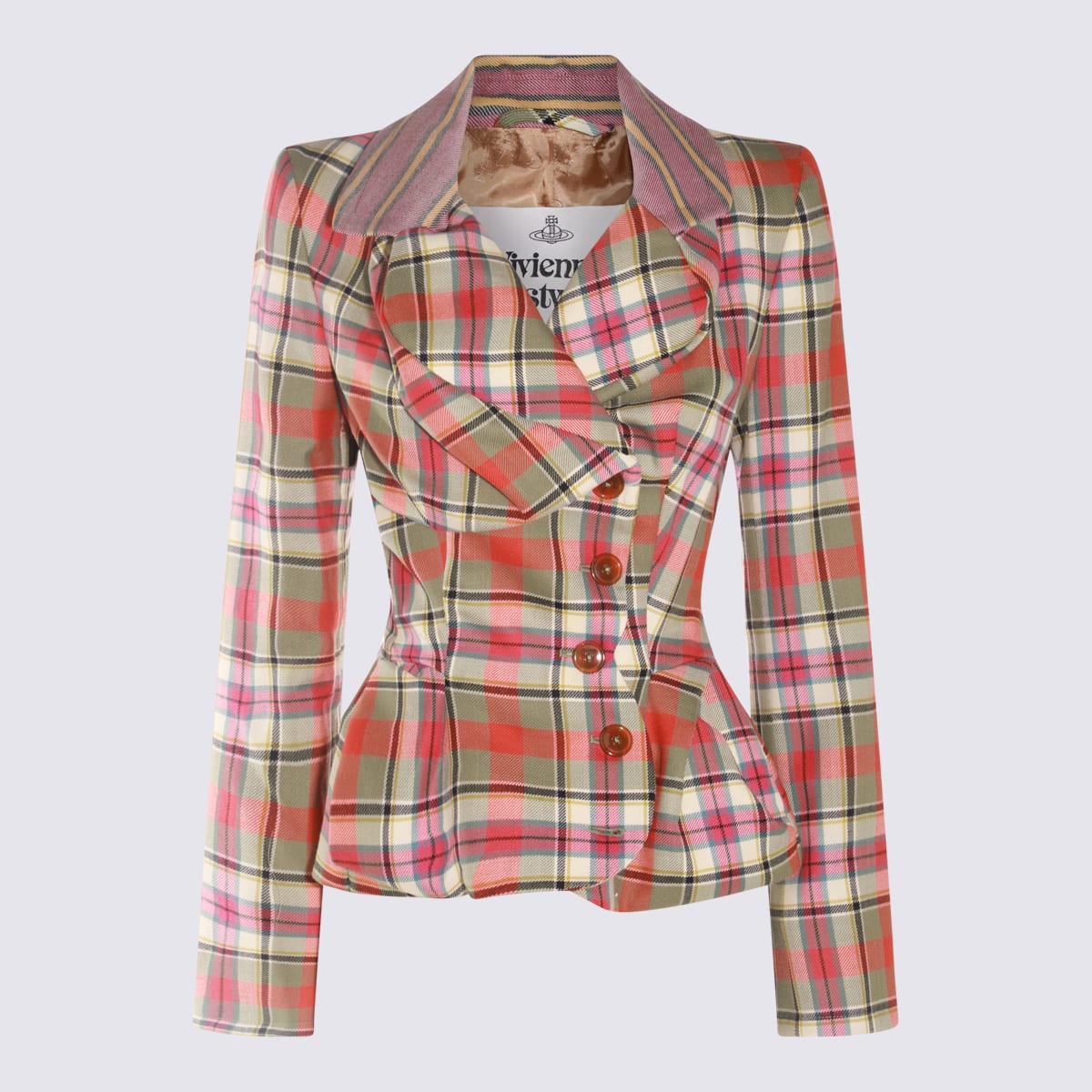 Shop Vivienne Westwood Multicolor Wool Blazer In Red