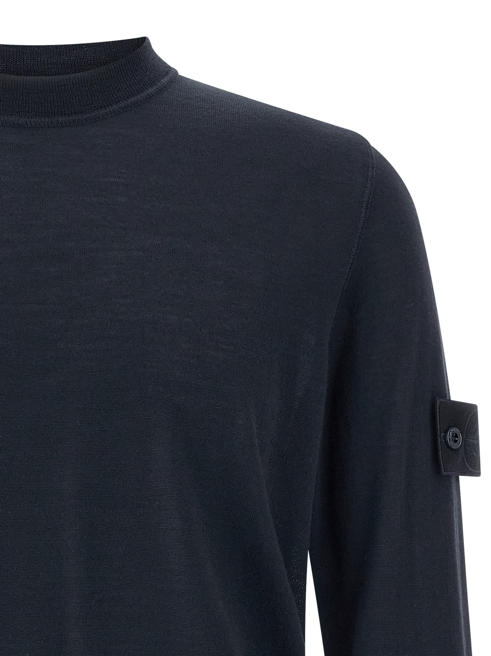 Stone Island Crew-neck Sweater Sweaters And Cardigans Blue In Blue
