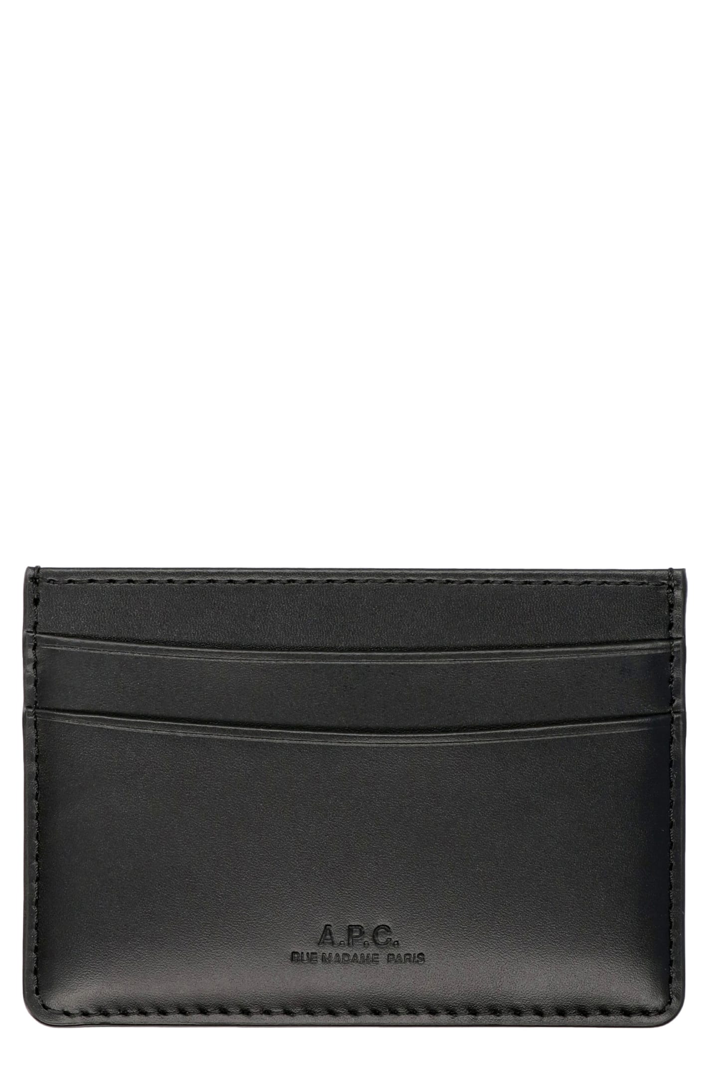 Apc André Leather Card Holder In Black