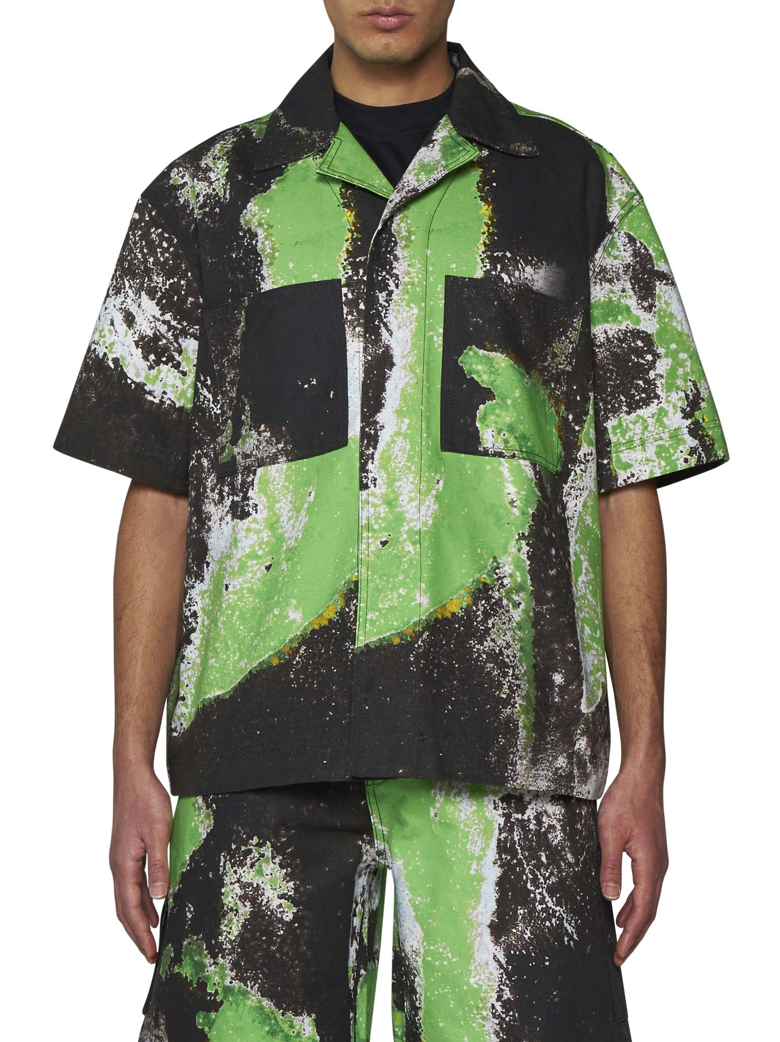 Shop 44 Label Group Shirt In Black+grunge Green