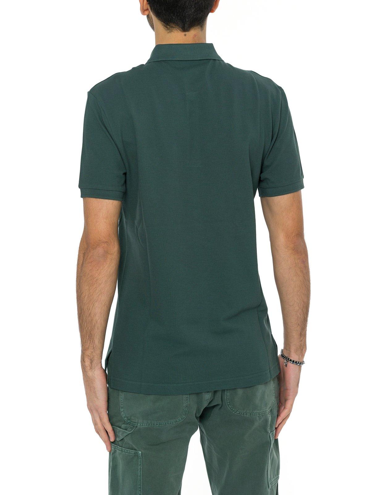 Shop Moschino Bear Embroidered Polo Shirt In Verde