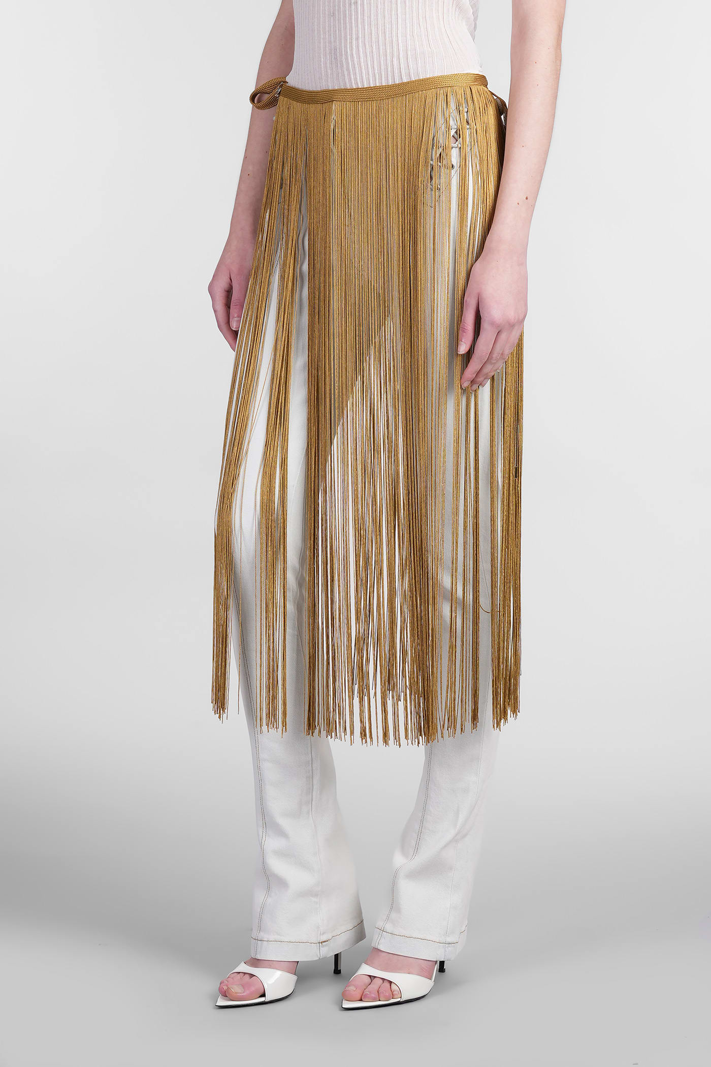 Blumarine Skirt In Gold Viscose In Gold