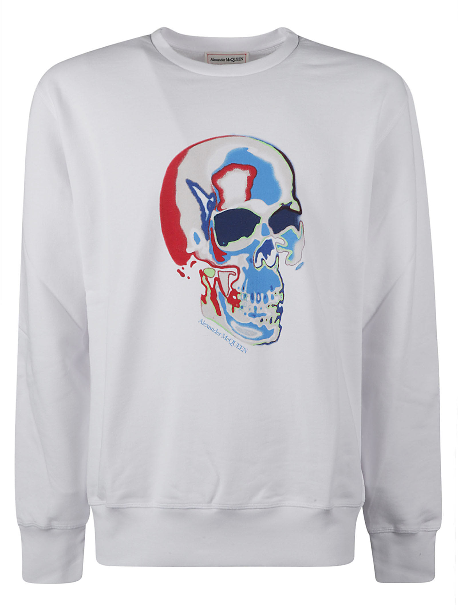 Alexander Mcqueen Skull Sweatshirt In White/multicolor