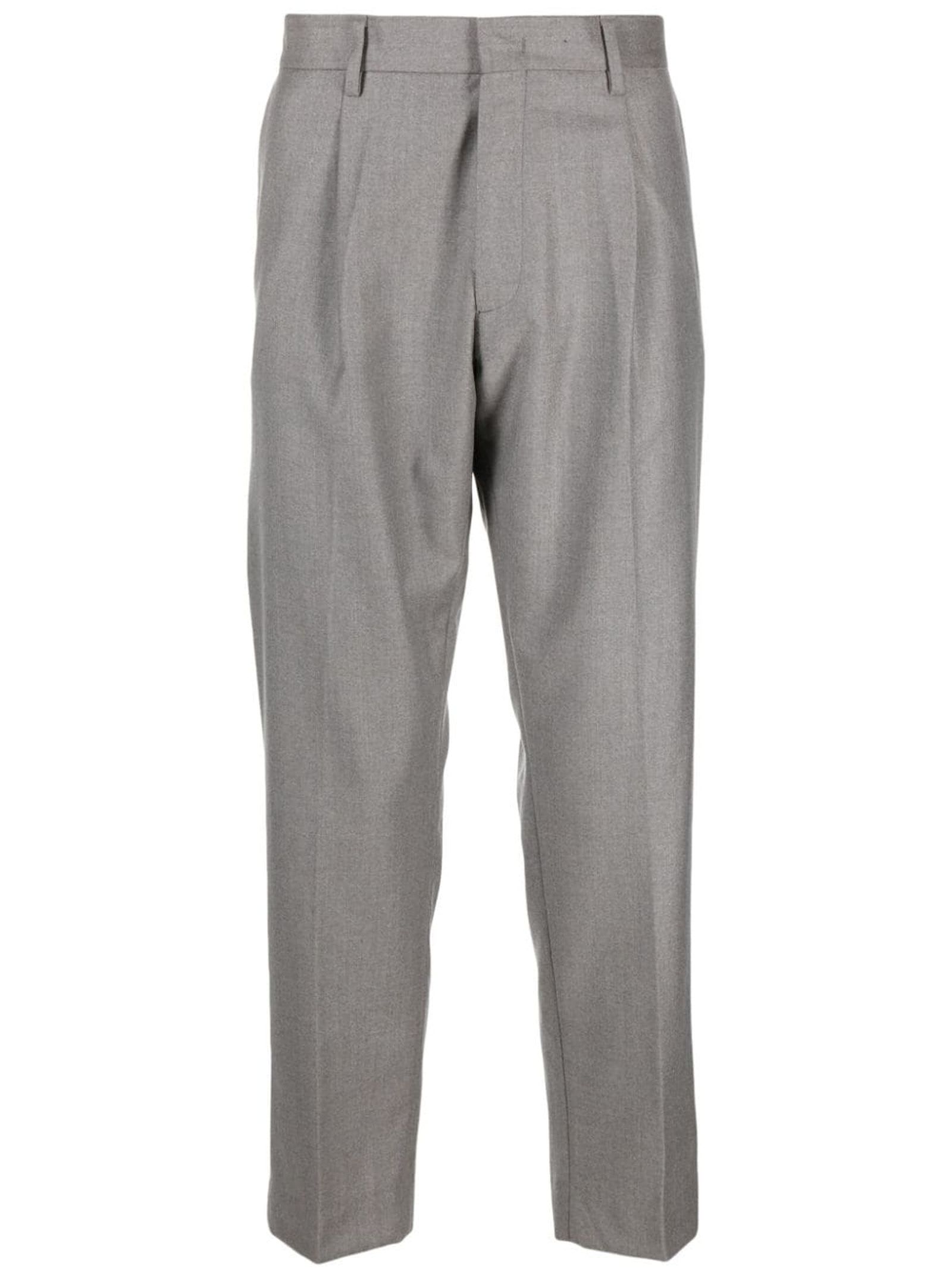 LOW BRAND TAUPE GREY VIRGIN WOOL TROUSERS