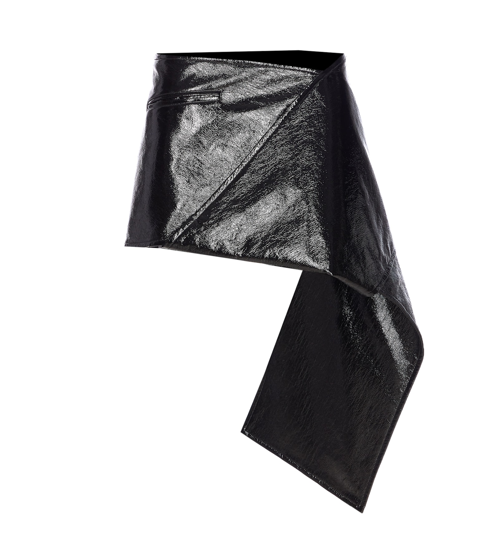 Courrèges Fold Vinyl Mini Skirt In Black