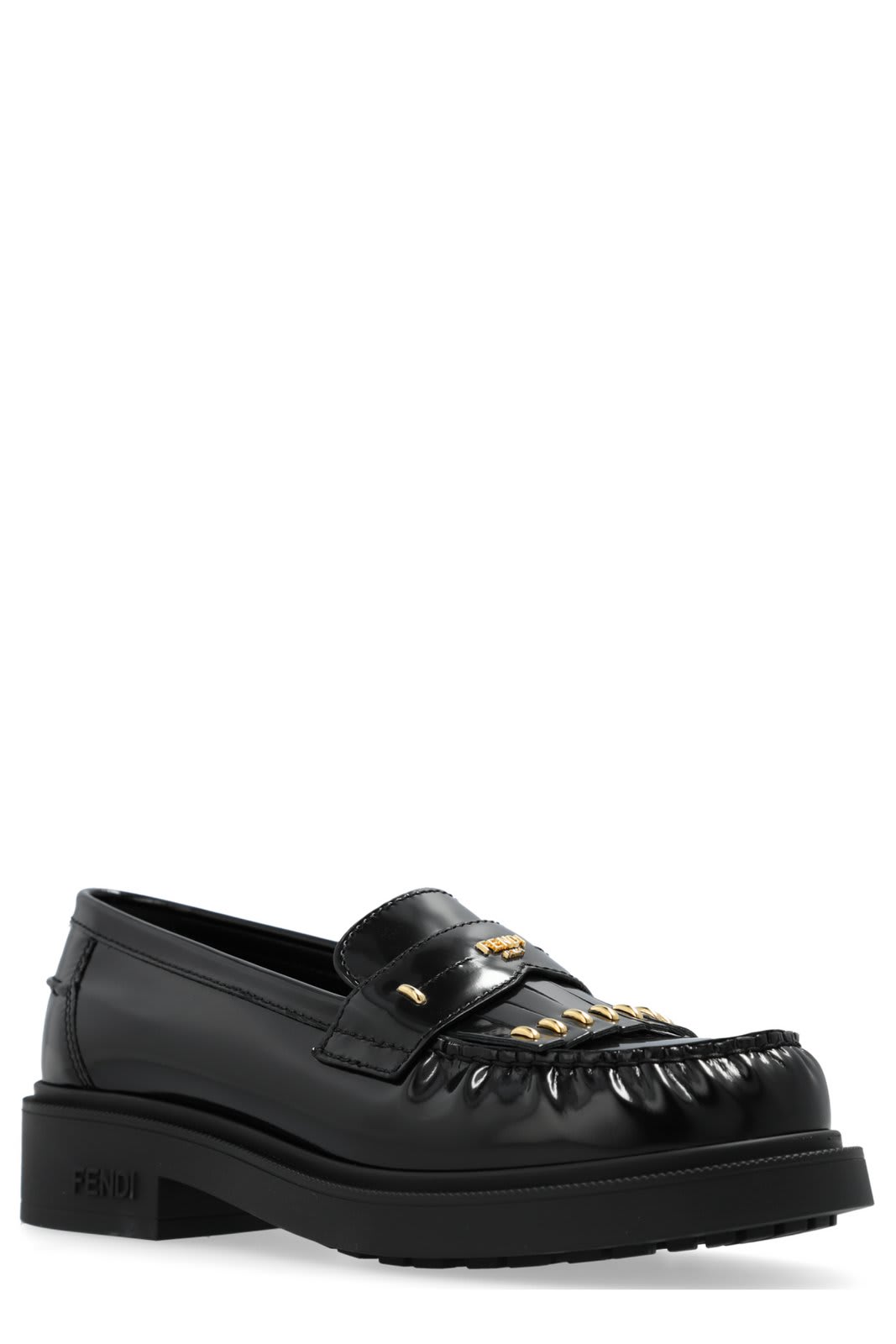 Shop Fendi Filo Loafers In Black