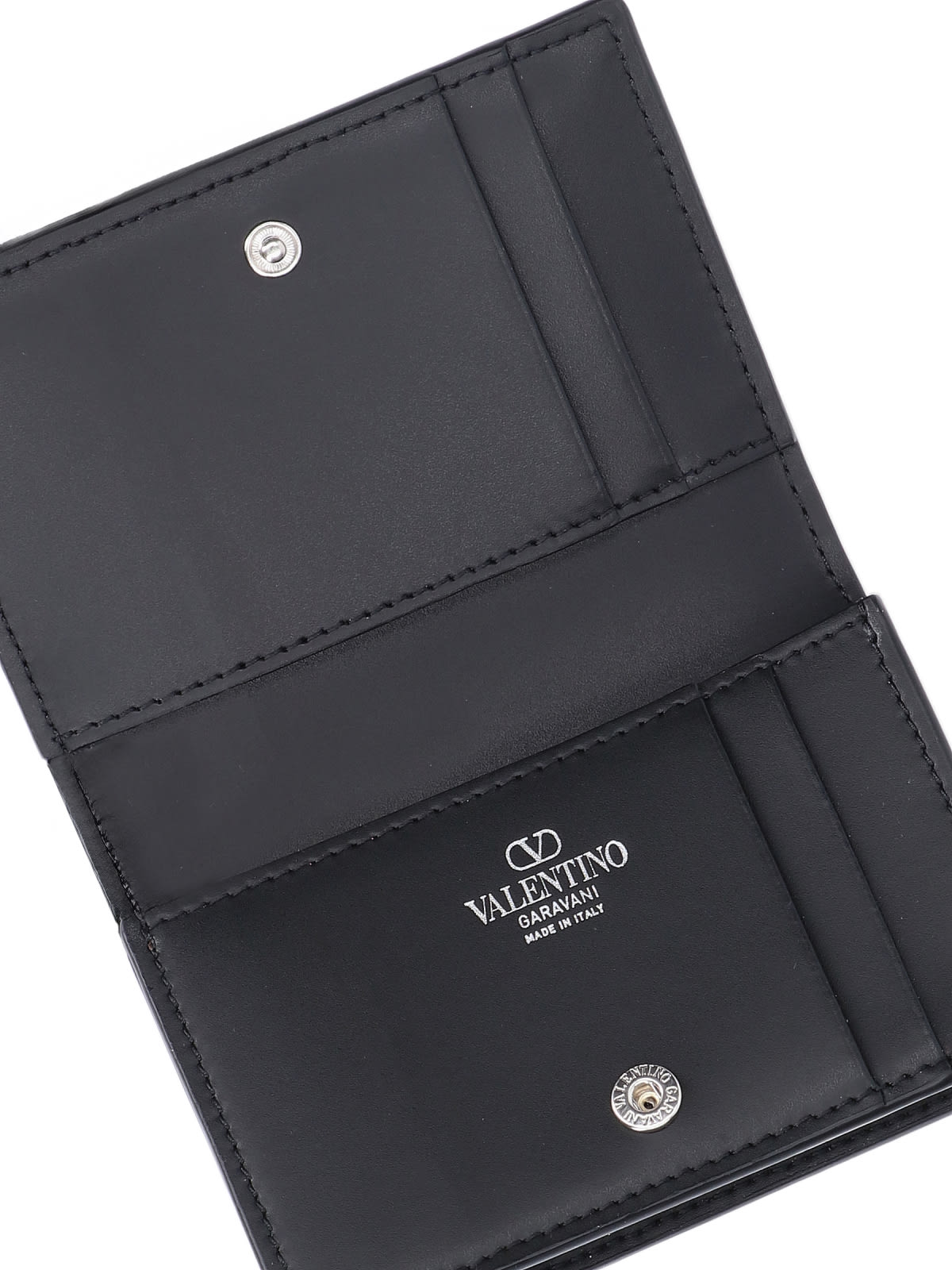 Shop Valentino Logo Card Holder In Black