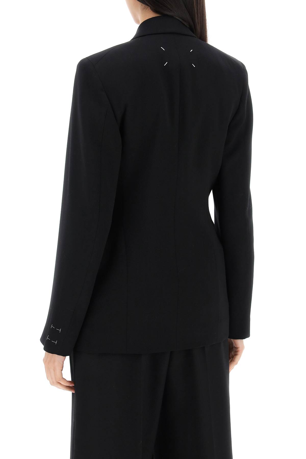 Shop Maison Margiela Slim-fit Wool Jacket With A Fitted Waist In Black (black)