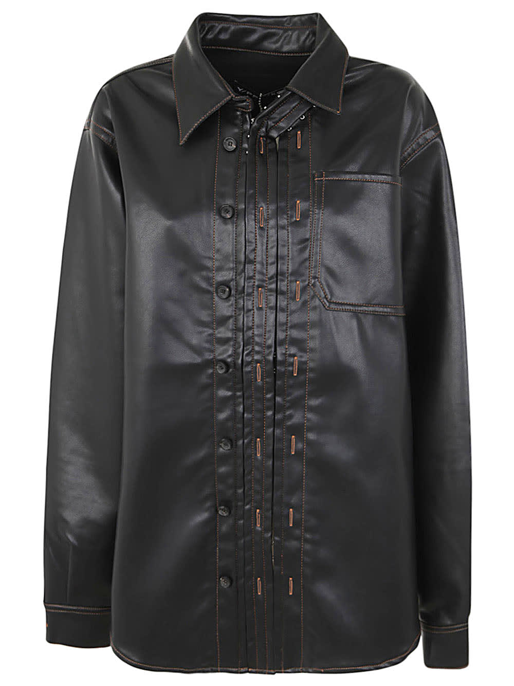 Y/PROJECT HOOK AND EYE LEATHER SHIRT