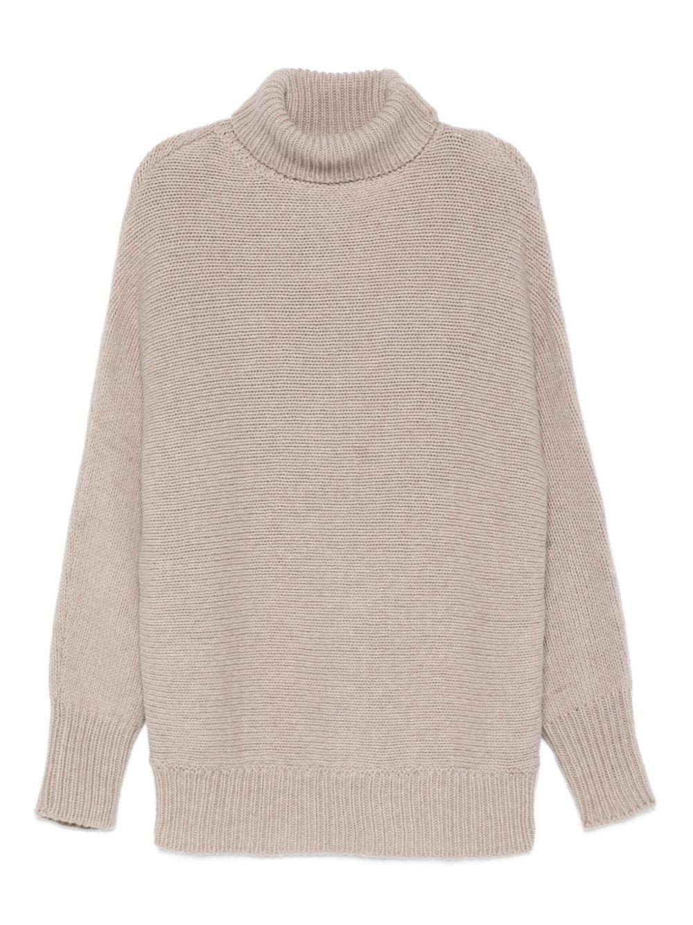 Alysi Wool Turtle-neck Jumper In Sand