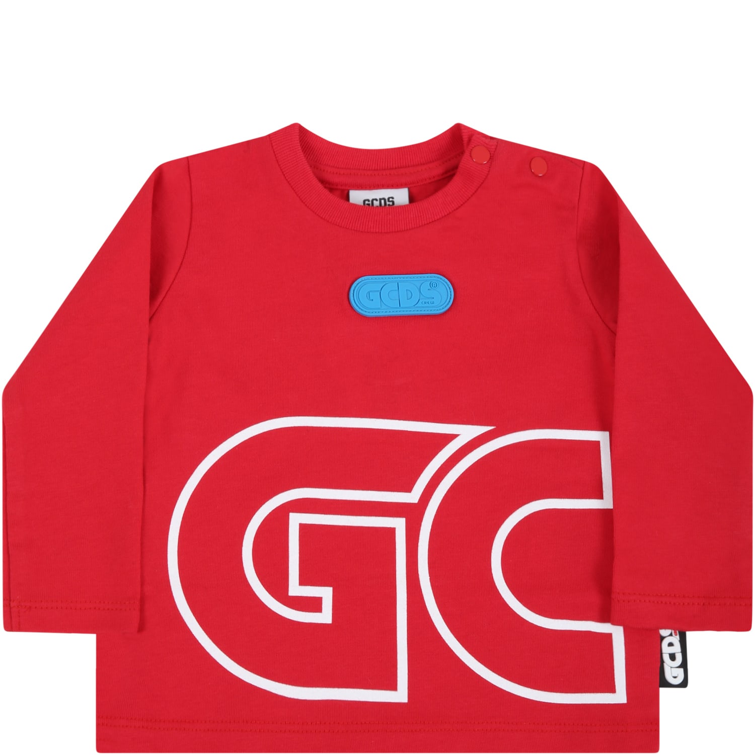GCDS Mini Red T-shirt For Baby Boy With Logo