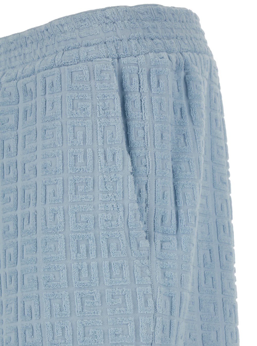 Shop Givenchy Light Blue Bermuda Shorts With 4g Motif In Cotton Blend Man In Azzurro