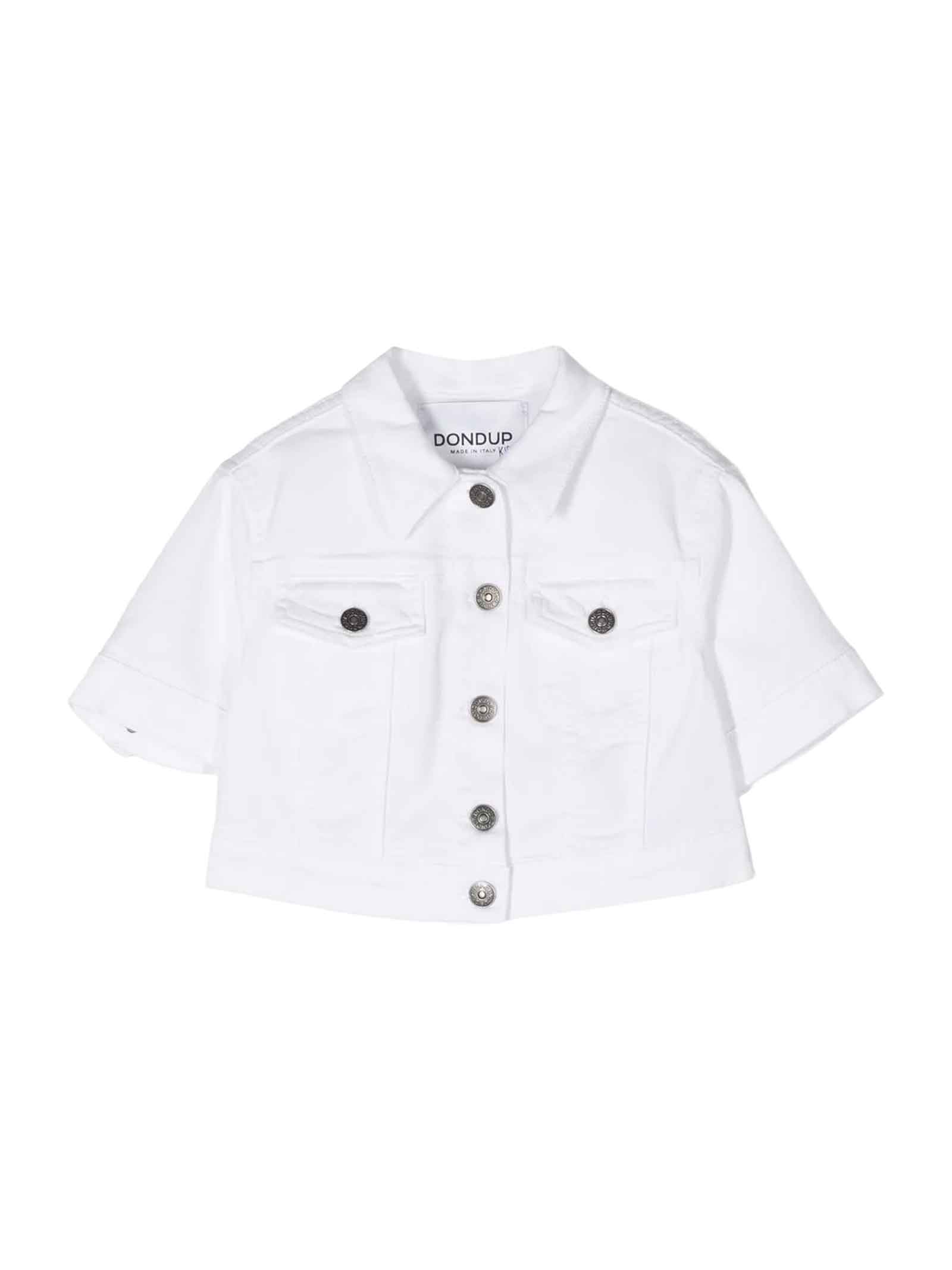 Shop Dondup White Jacket Girl In Bianco