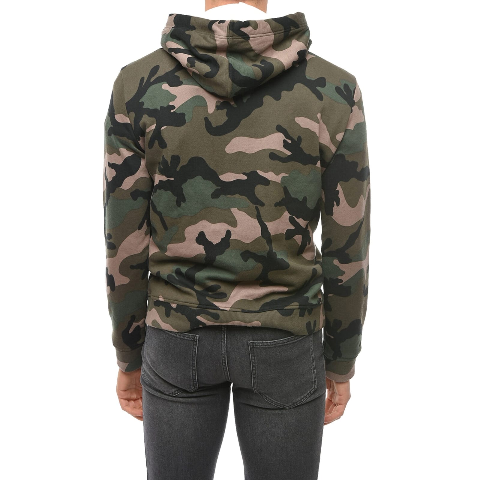 Valentino Camouflage Pattern Hoodie Sweatshirt Men In Green