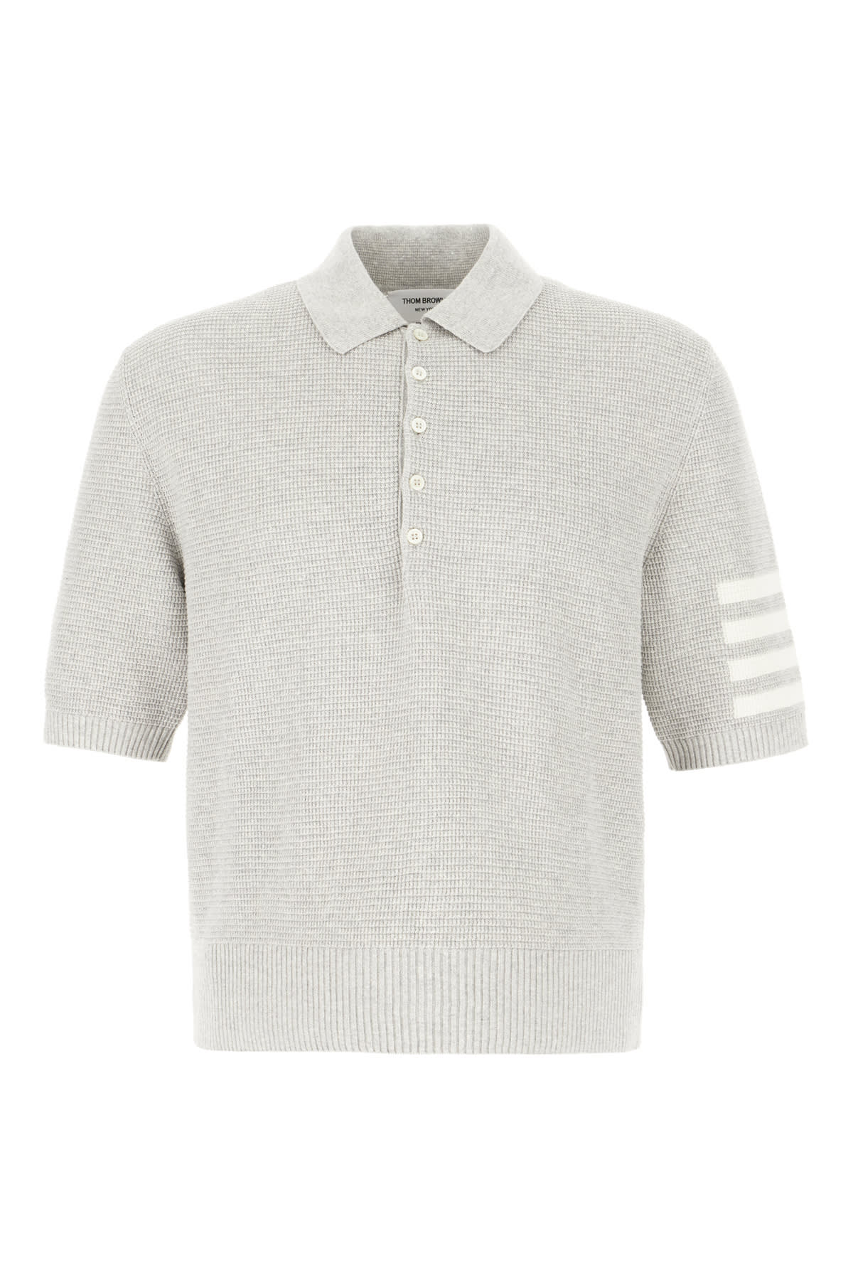 Grey Linen Blend Polo Shirt